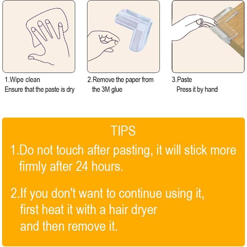 Protectores de Esquinas Transparentes LOMILY - Paquete de 12