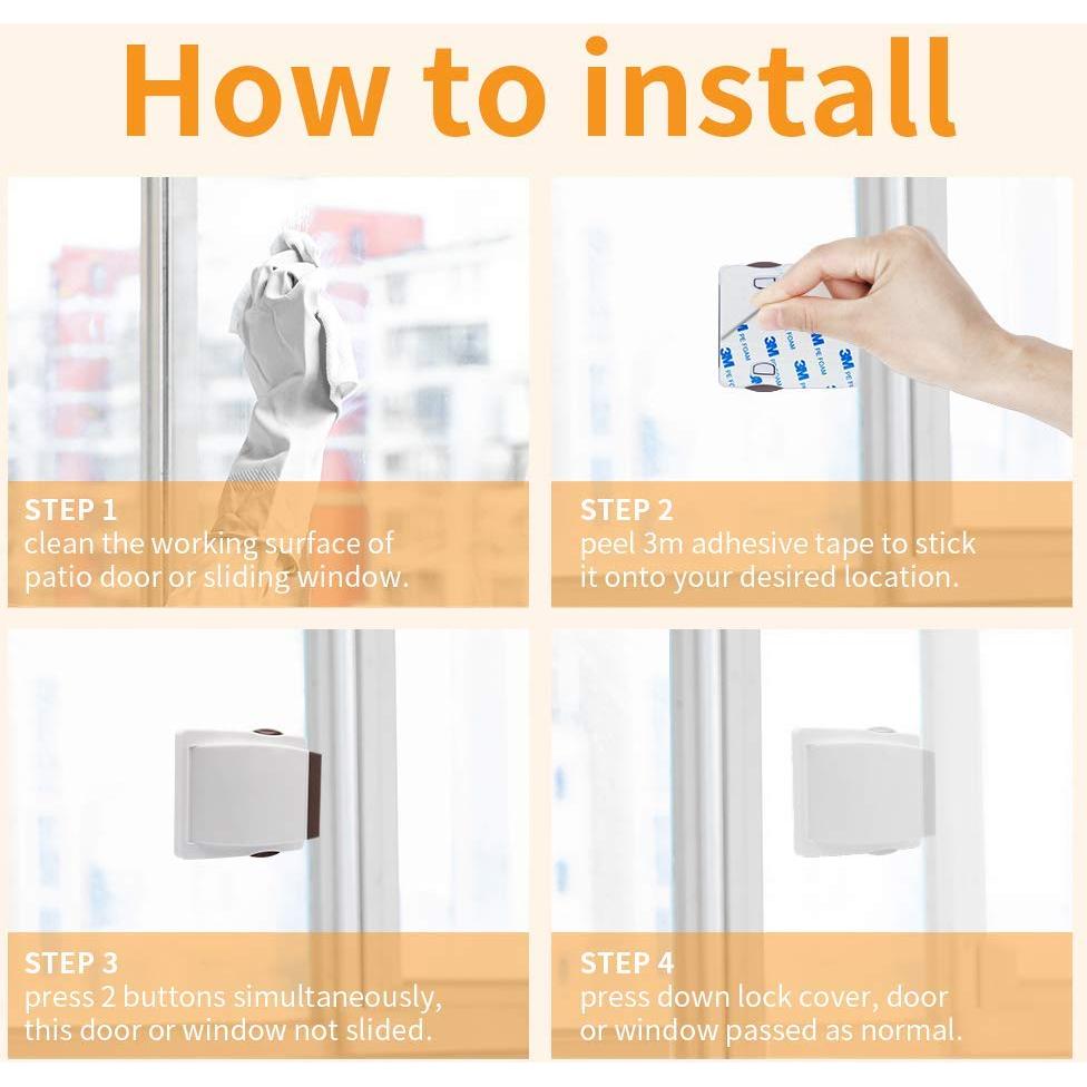 Cerradura Corredera para Niños SCOBUTY 4 Paquetes Gris