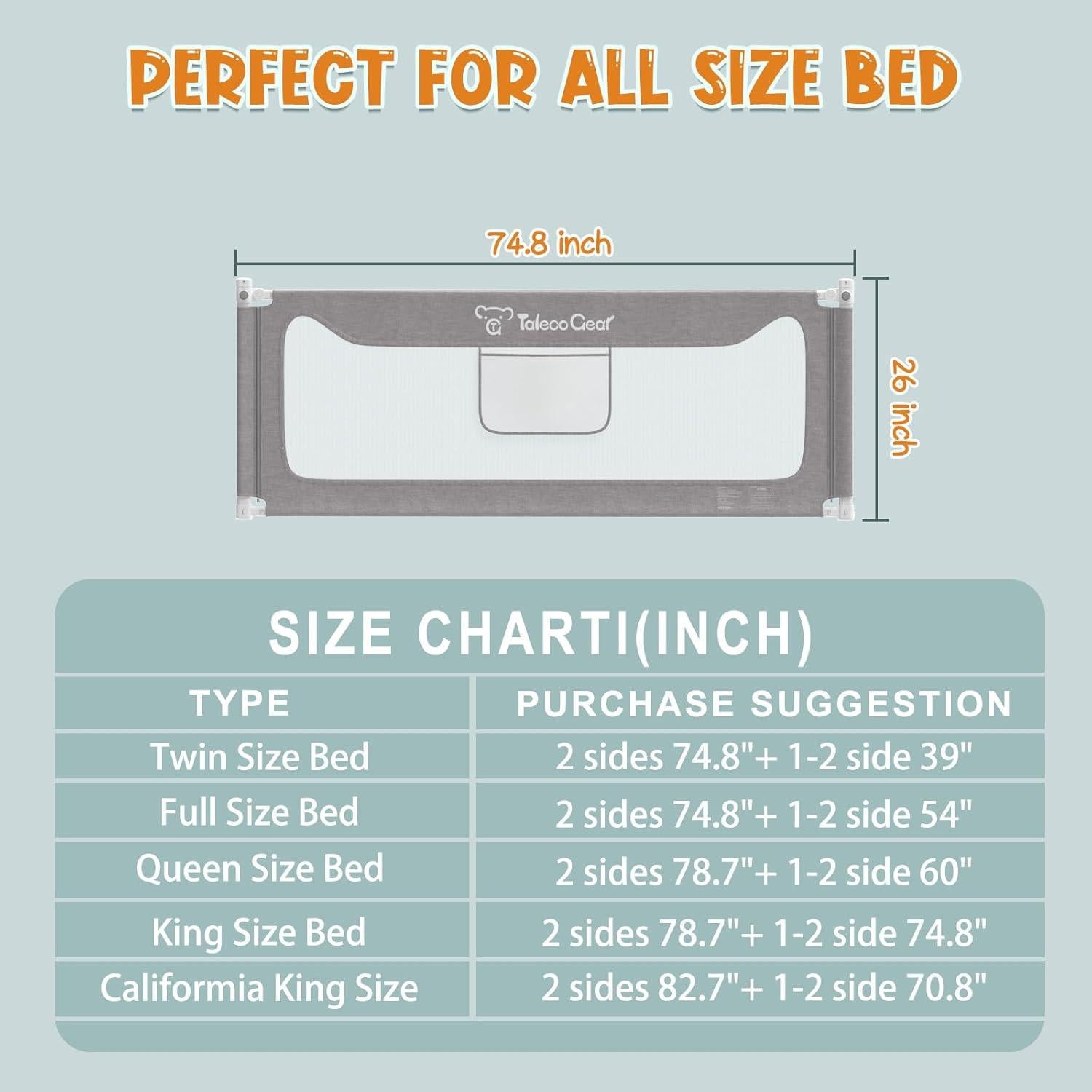 Barandilla de Cama G TALECO GEAR para Niños 1.99m