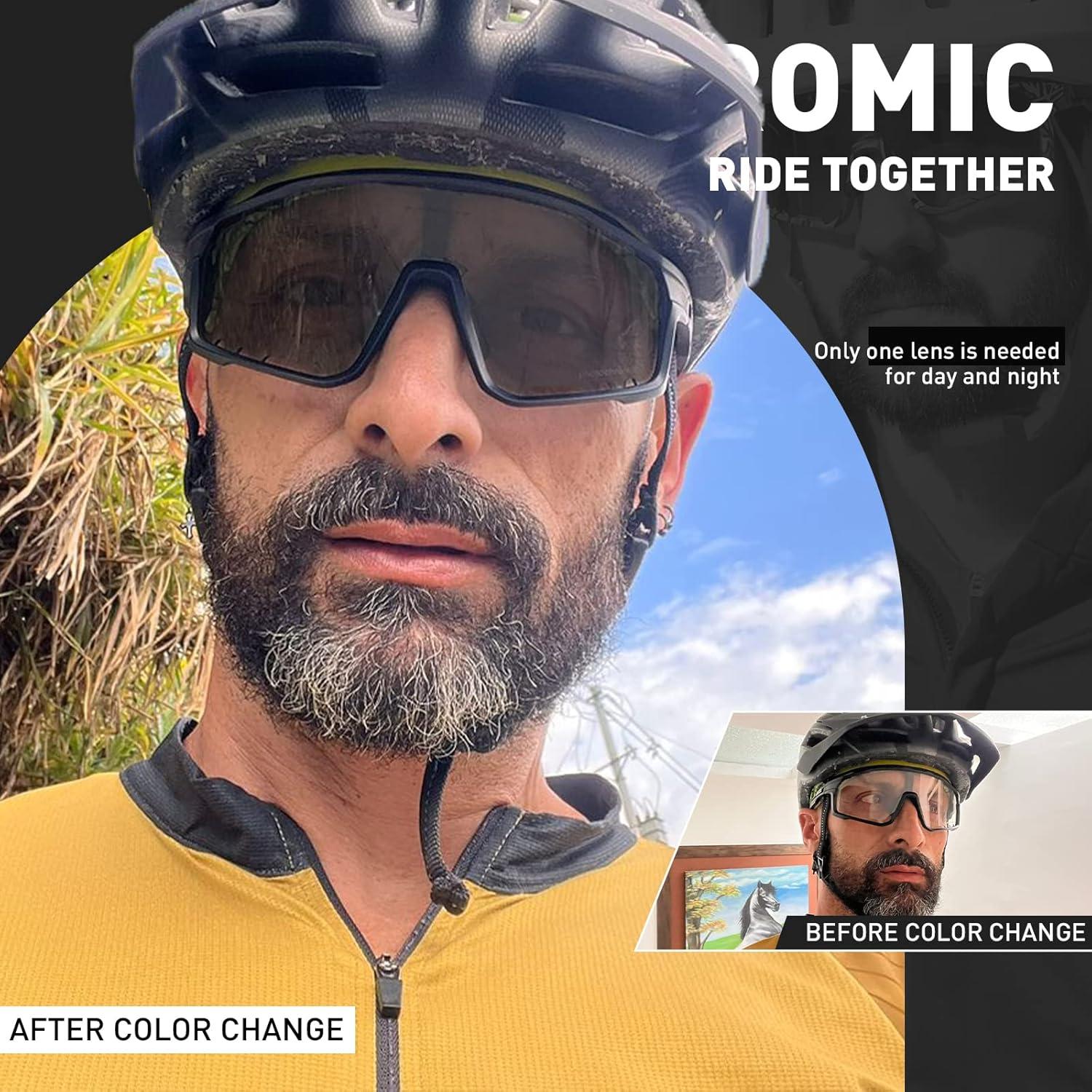 Gafas de Ciclismo Fotoquímicas KAPVOE HD UV400 Ajustables