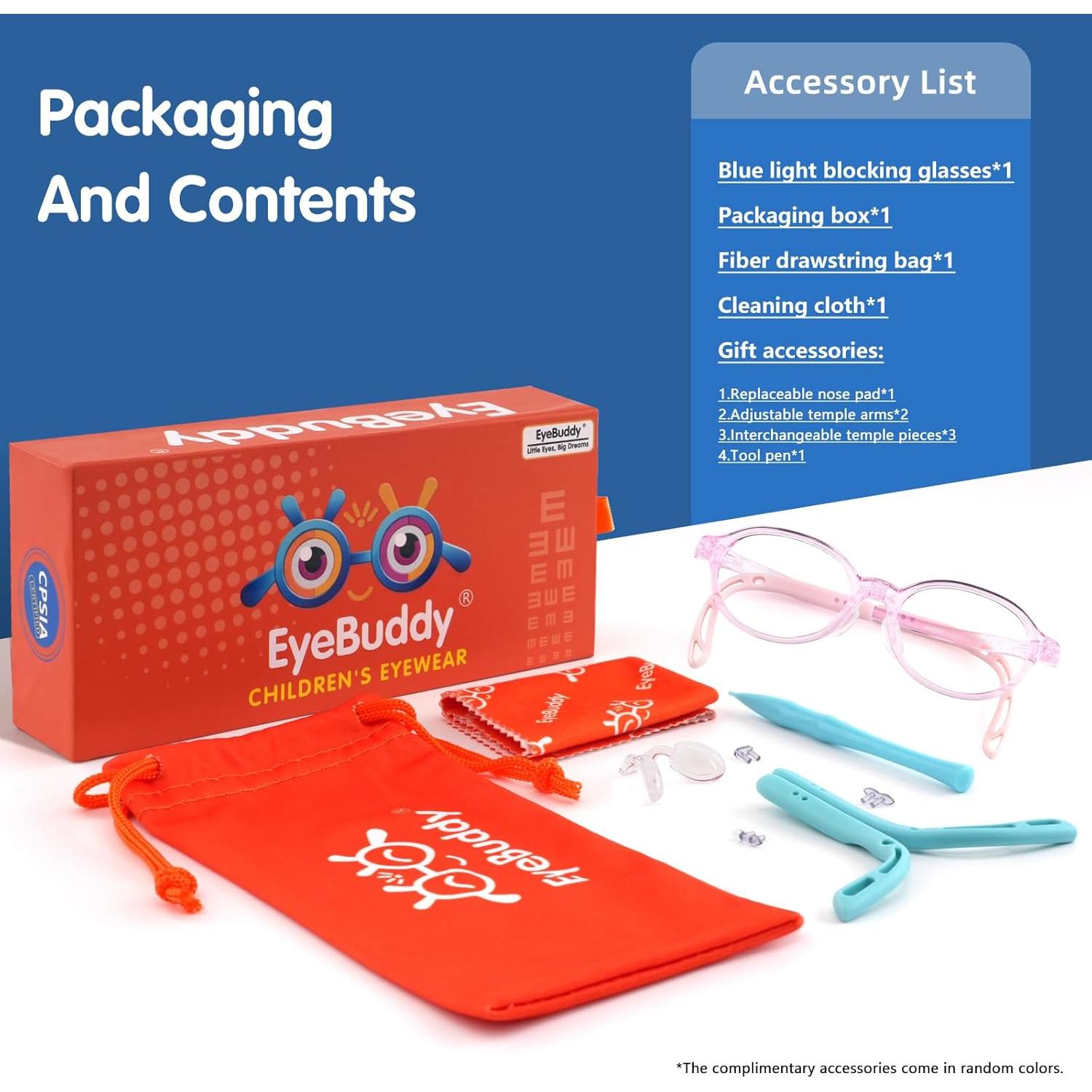 Gafas bloqueadoras de luz azul EYEBUDDY para niños 3-13 años