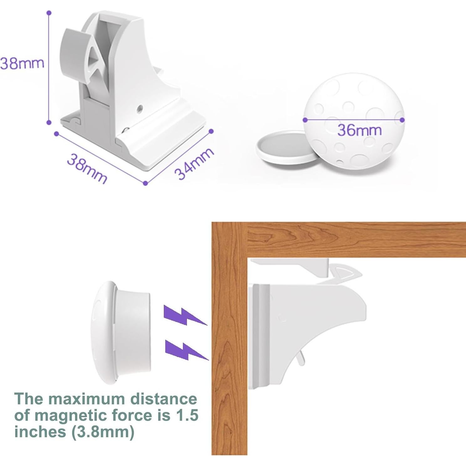 Cerraduras Magnéticas para Gabinetes Seguridad 8 Pzas