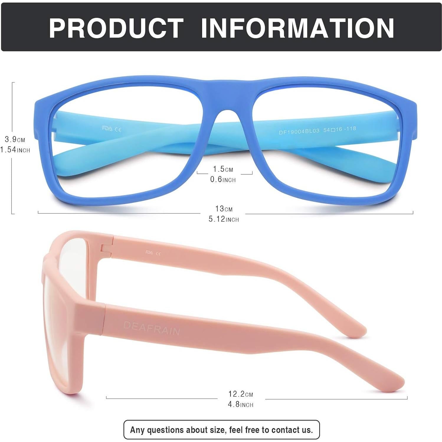 Gafas bloqueadoras de luz azul DEAFRAIN para niños UV400 - 2 pares