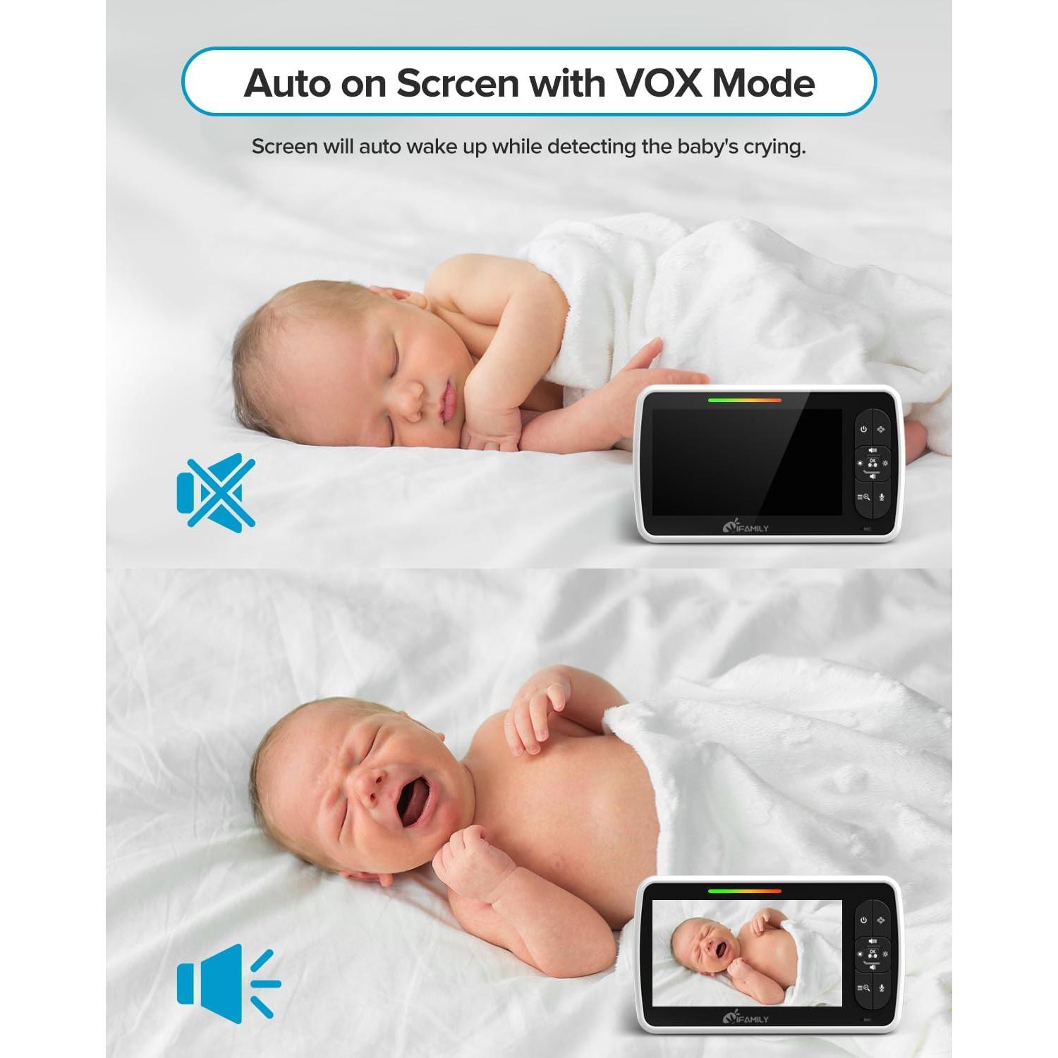 Monitor de Bebé iFamily SM650 - Pantalla 5" y 30h Batería