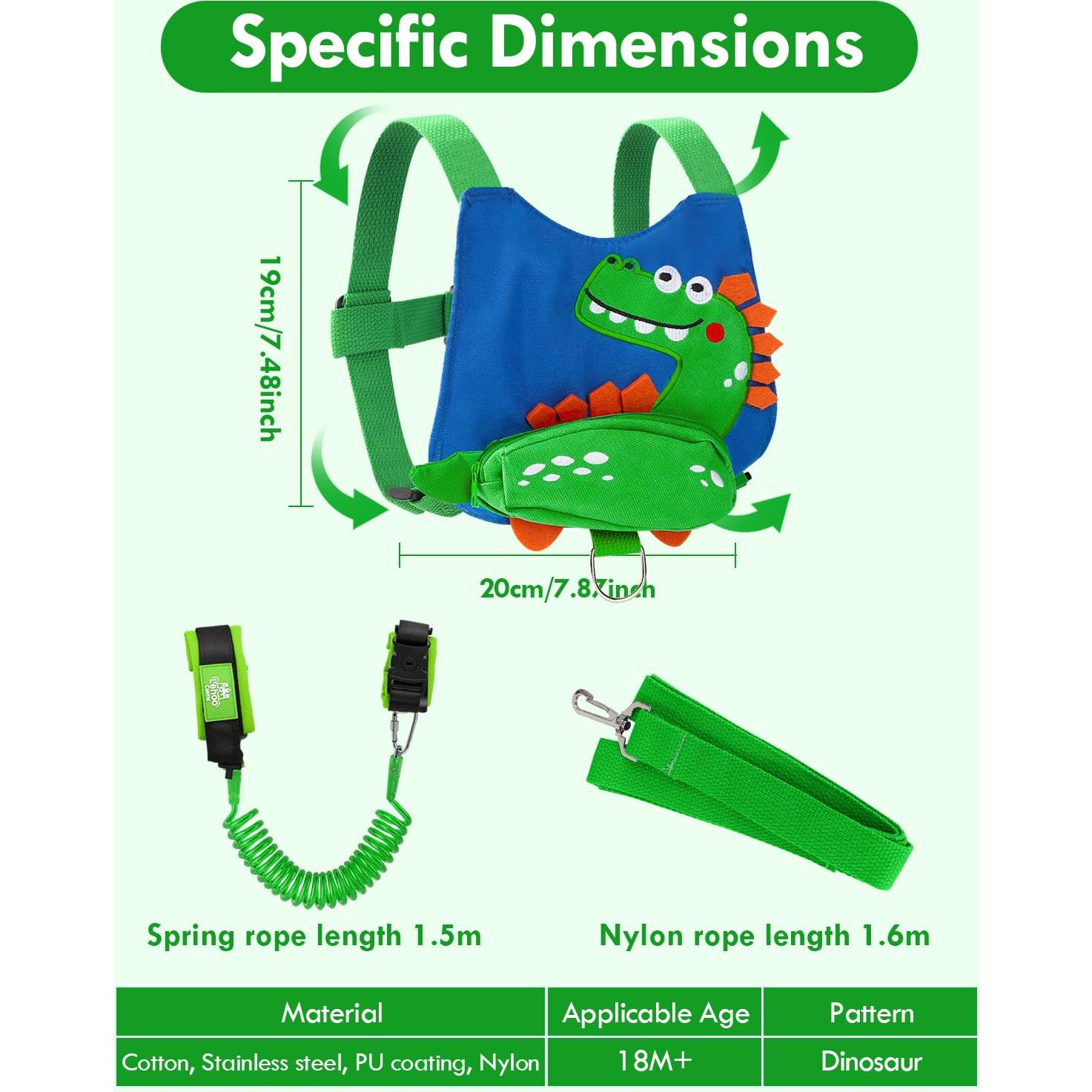 Arnés Lehoo Castle para Niños 4 en 1 con Correa Dinosaurio