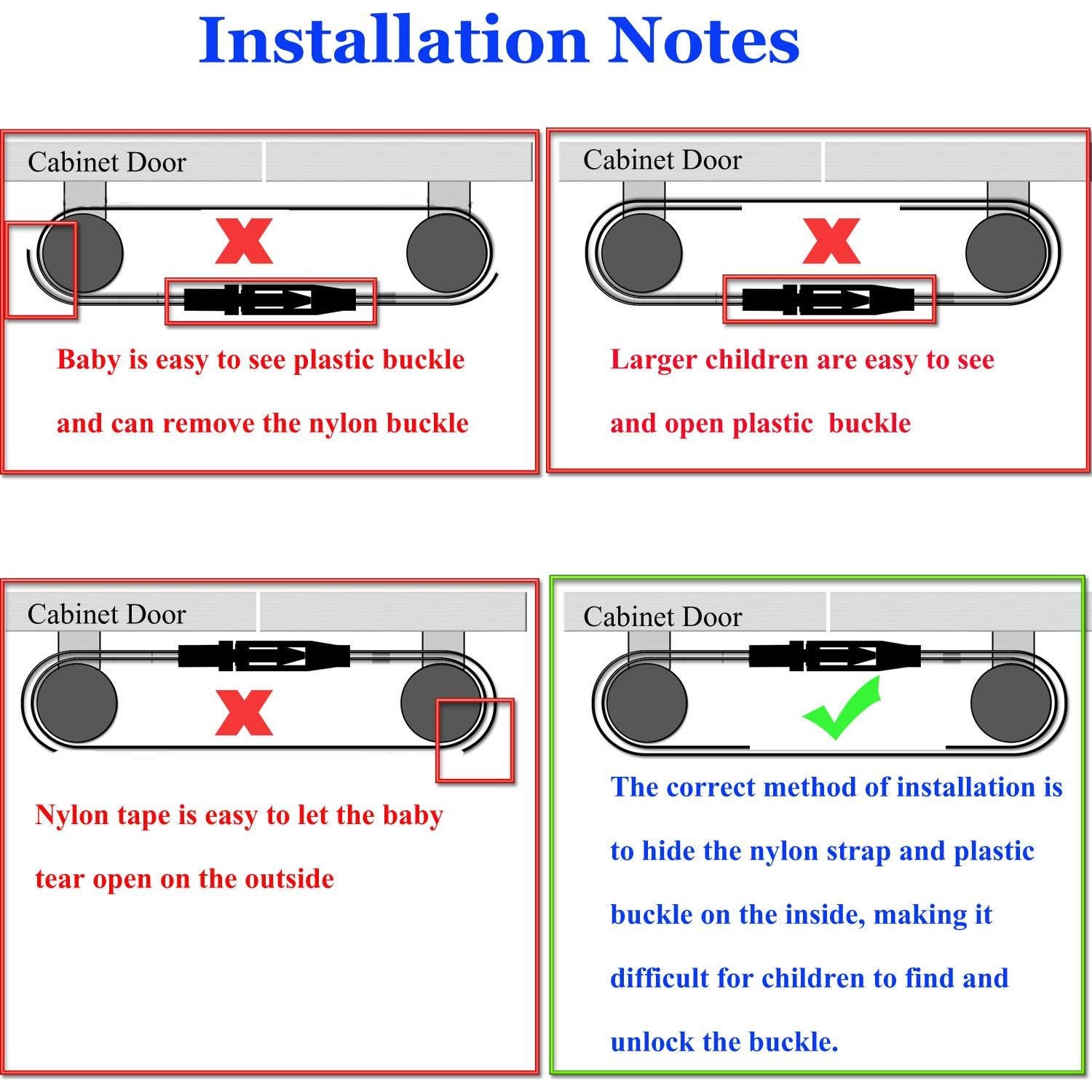 Cerradura de Seguridad para Bebés EQS-4W - Paquete de 3 Negro