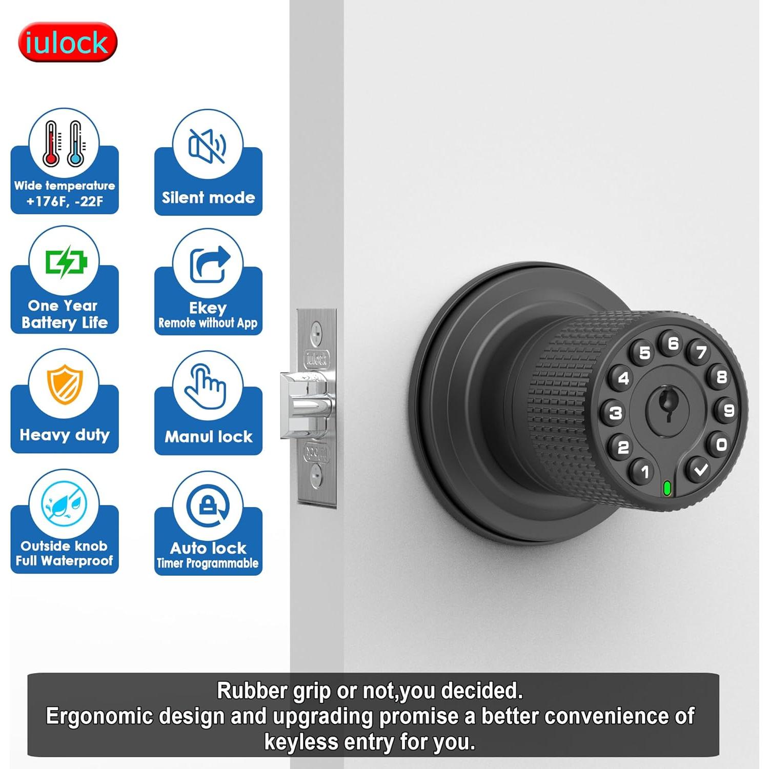 Cerradura Inteligente IULOCK IU-30 con Teclado y 50 Códigos