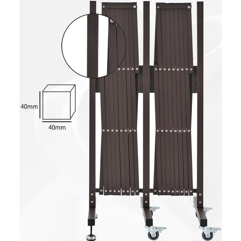 Barricada Metálica Expandible GYMTIME 7m con Ruedas Marrón
