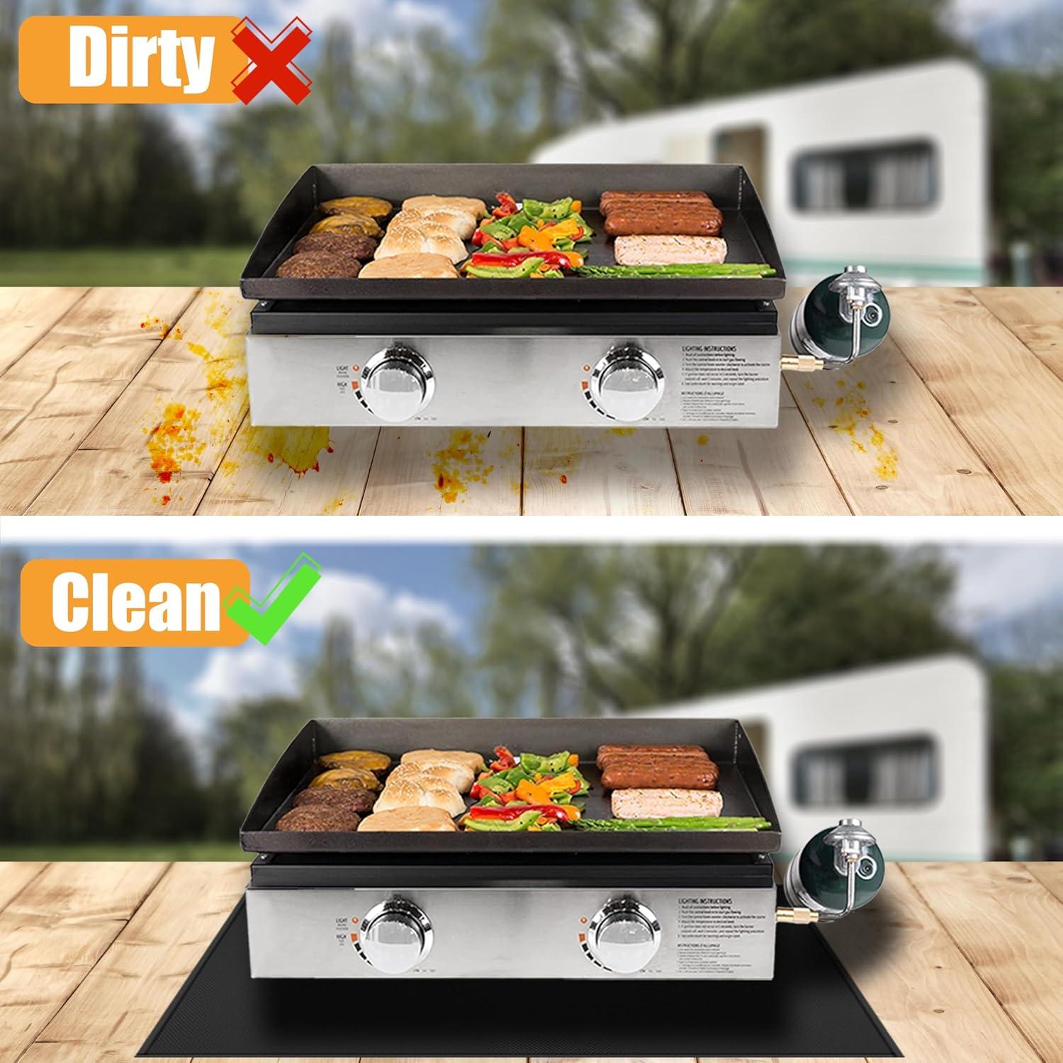 Mat Resistente al Calor Amerbro 61x61cm Negro para Parrilla