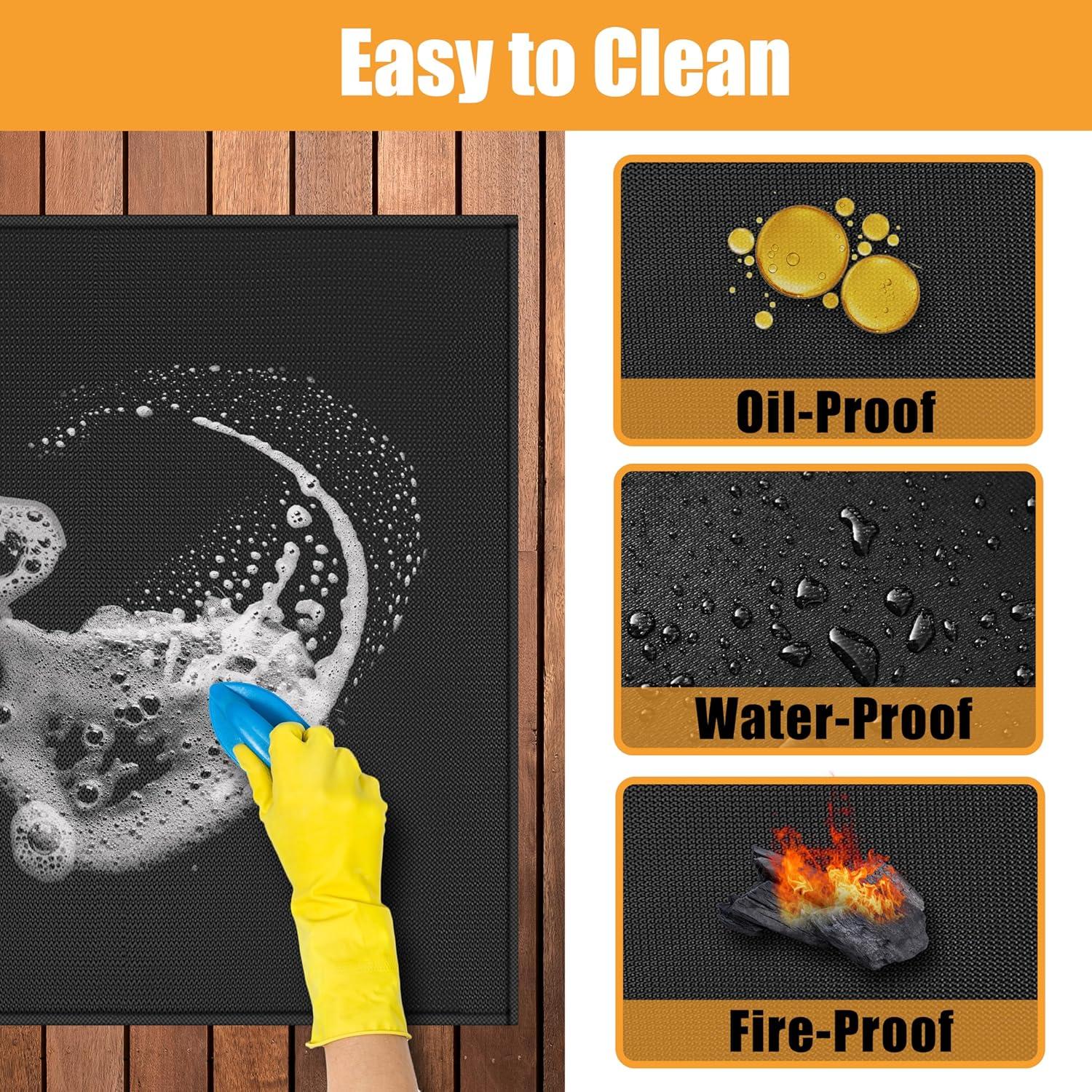 Mat Resistente al Calor Amerbro 61x61cm Negro para Parrilla