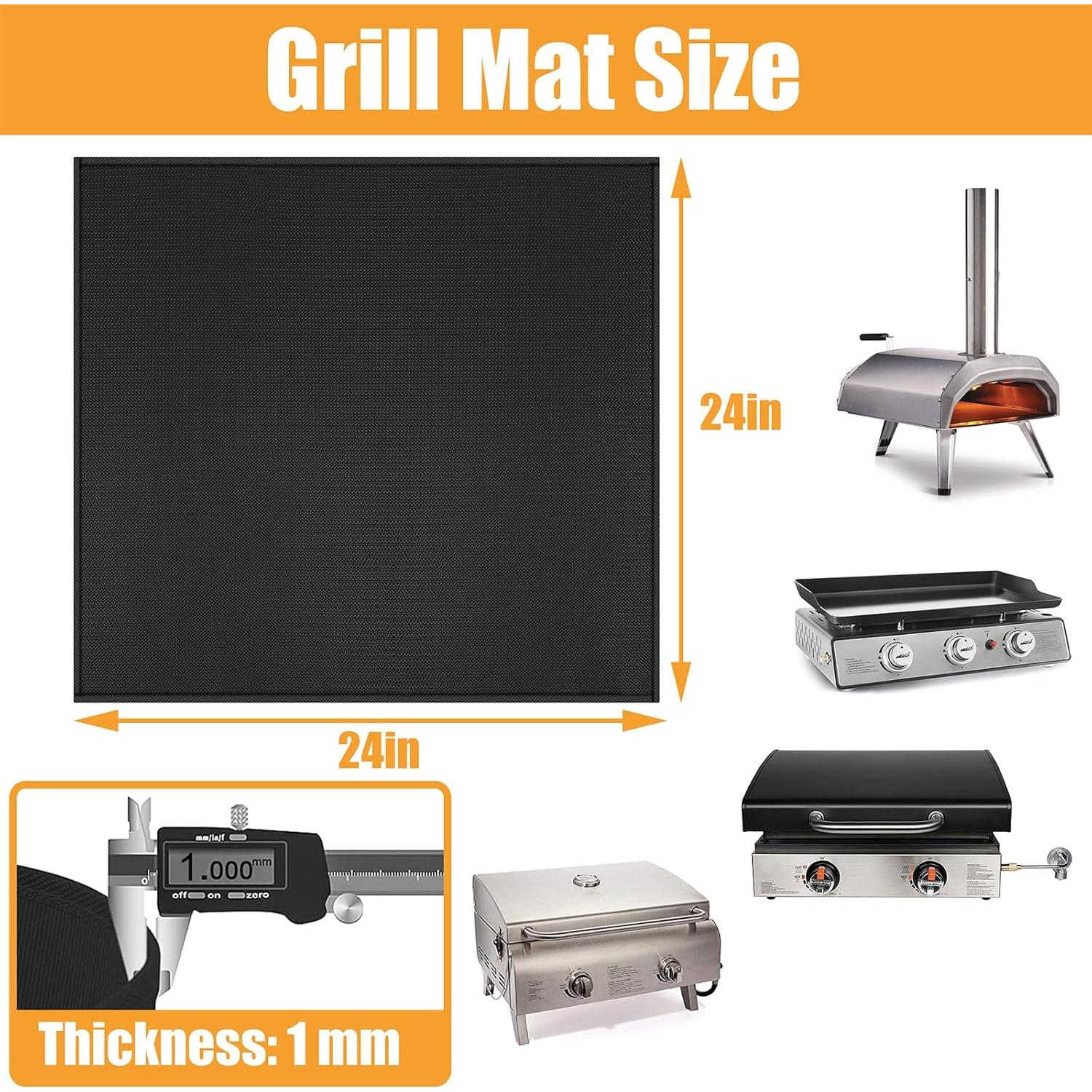 Mat Resistente al Calor Amerbro 61x61cm Negro para Parrilla