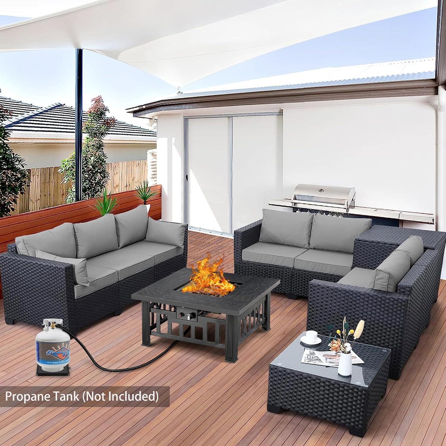 Mesa de Fuego VECELO 76 cm Gas Propano 50,000 BTU Negra