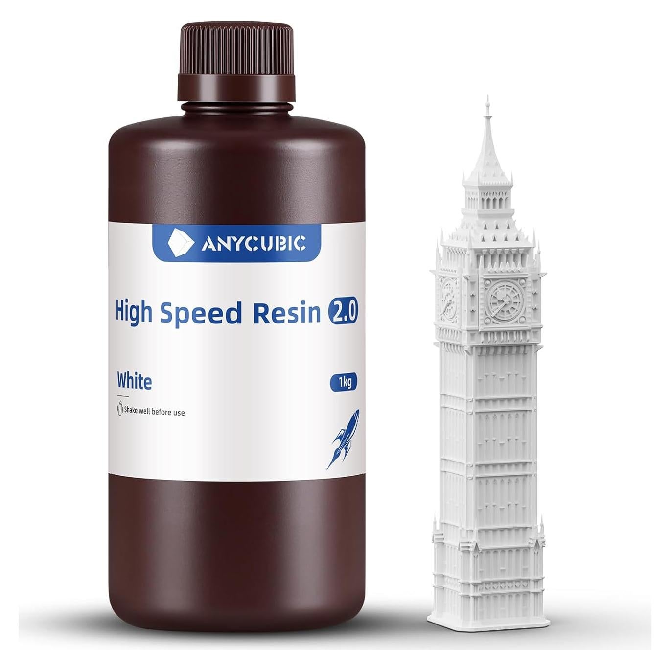 Resina 3D Alta Velocidad ANYCUBIC 2.0 1kg Blanca