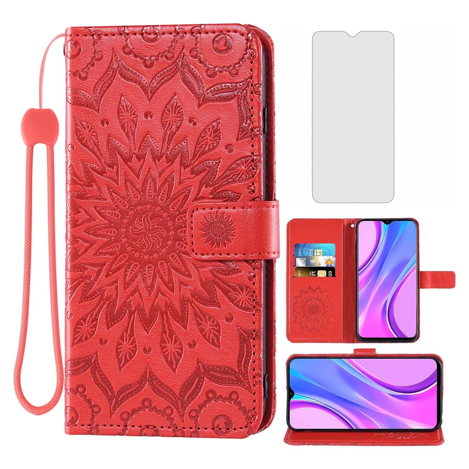Funda Xiaomi Redmi 9 con soporte y protector de vidrio