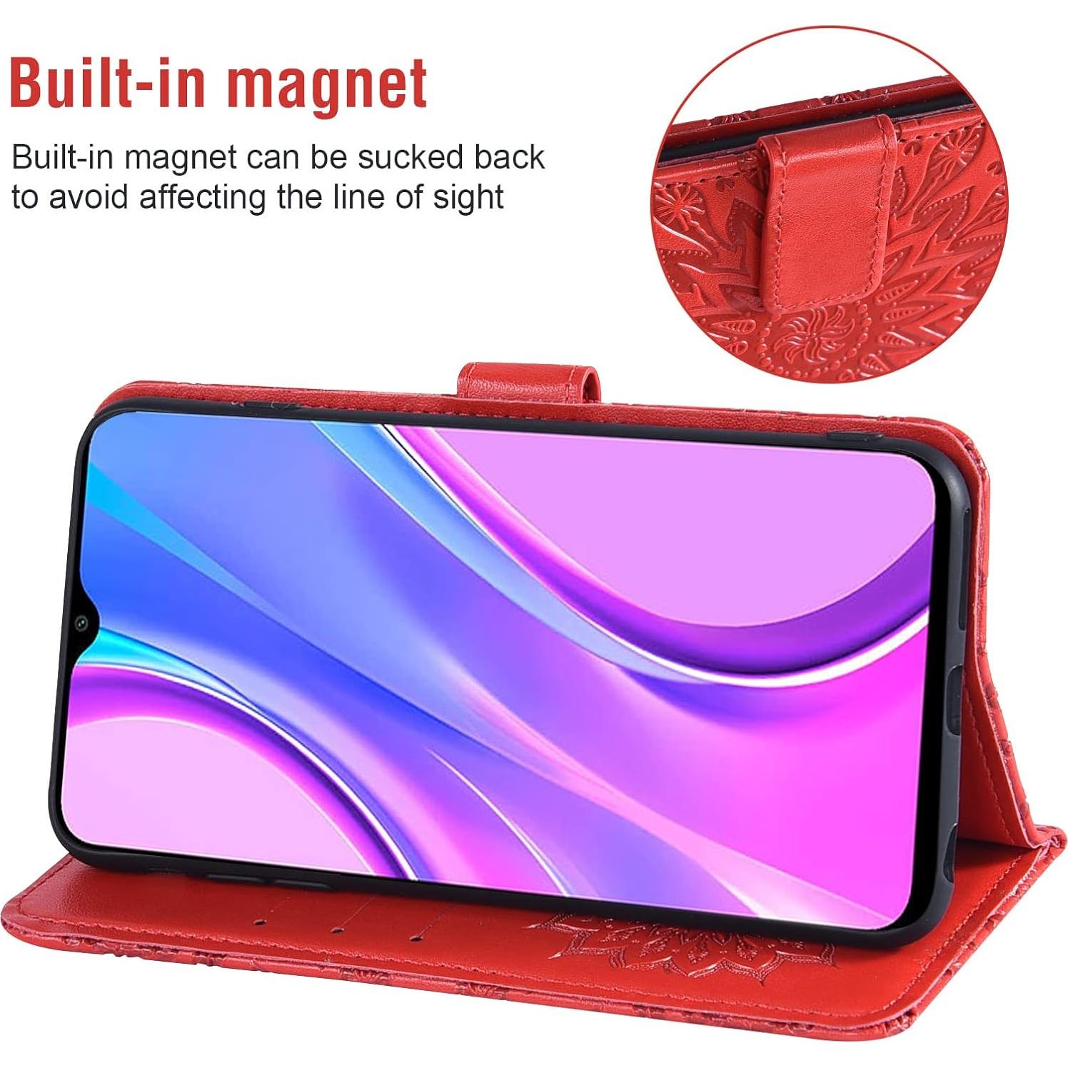 Funda Xiaomi Redmi 9 con soporte y protector de vidrio
