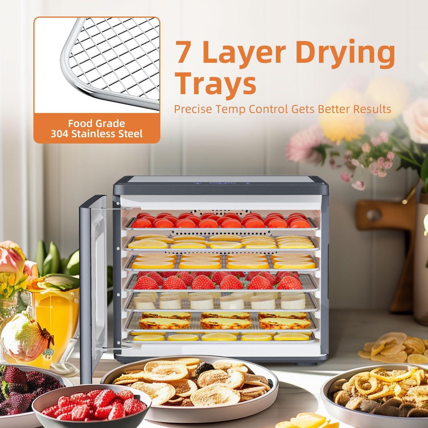 Deshidratador de Alimentos TINANA 7 Bandejas Acero Inoxidable