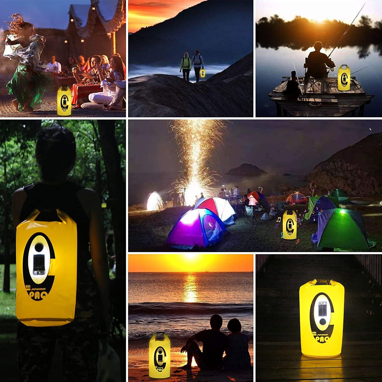 Bolsa Seco Impermeable Qoolife 10L con Altavoz y Luz LED