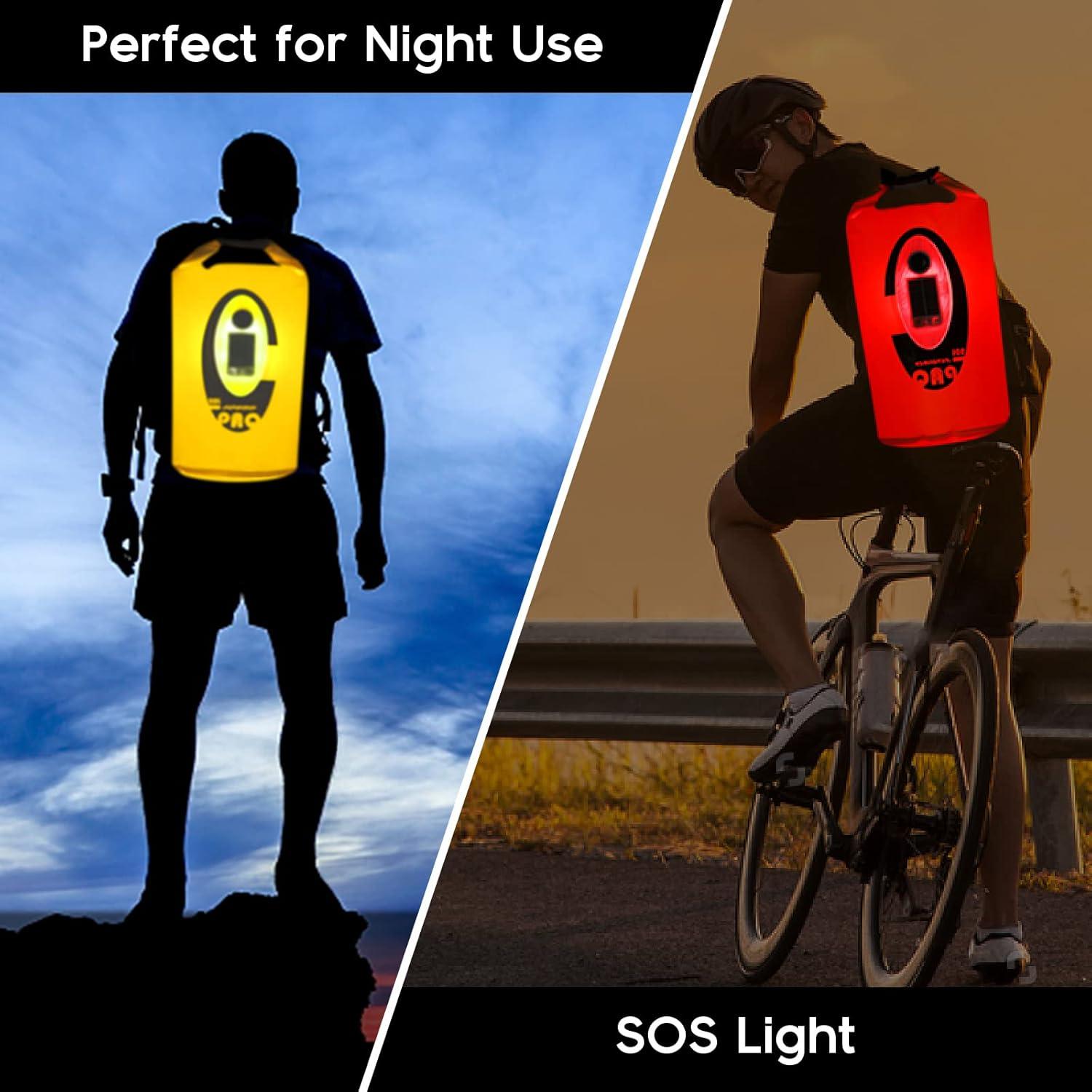 Bolsa Seco Impermeable Qoolife 10L con Altavoz y Luz LED