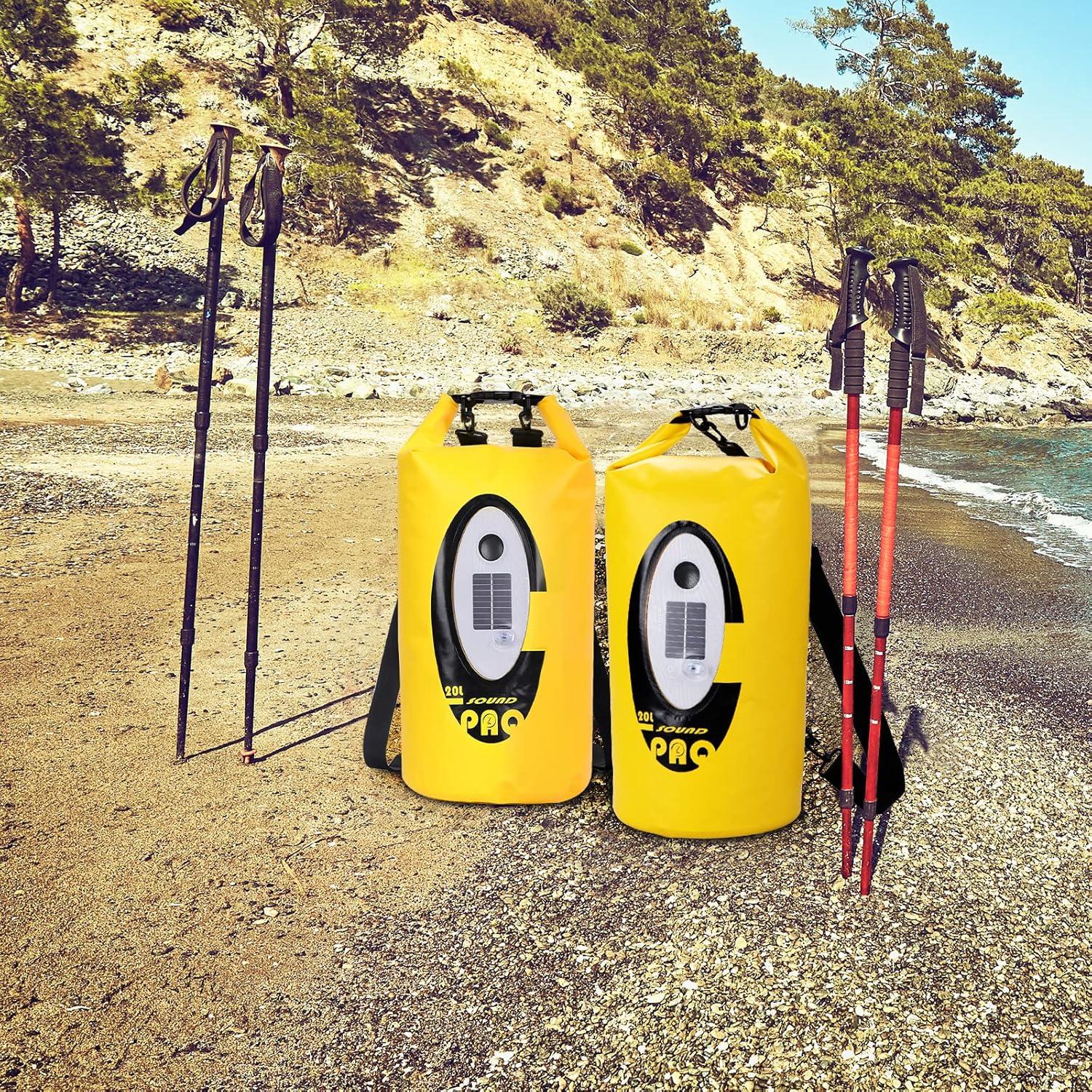 Bolsa Seco Impermeable Qoolife 10L con Altavoz y Luz LED