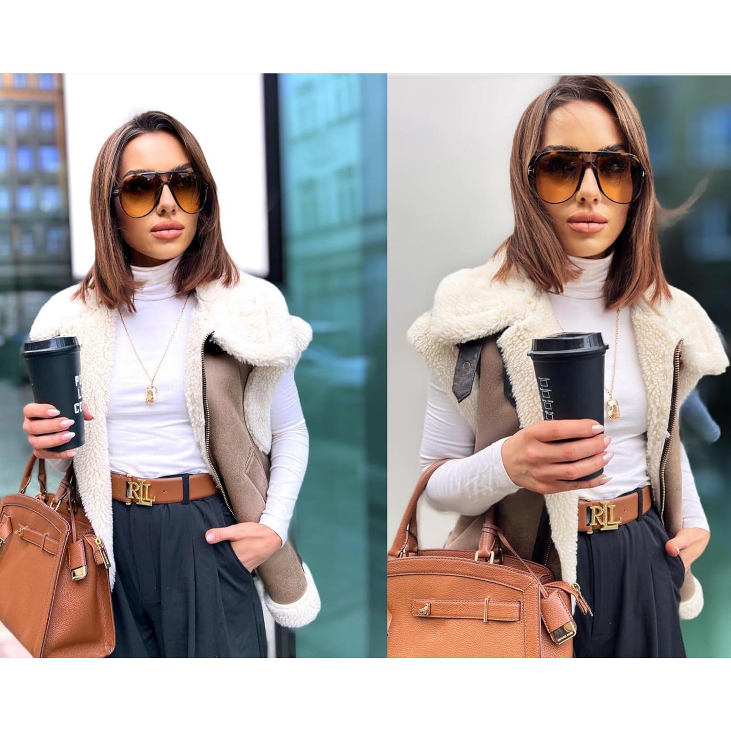 Gafas de sol aviador retro GUVIVI para hombres y mujeres 63mm