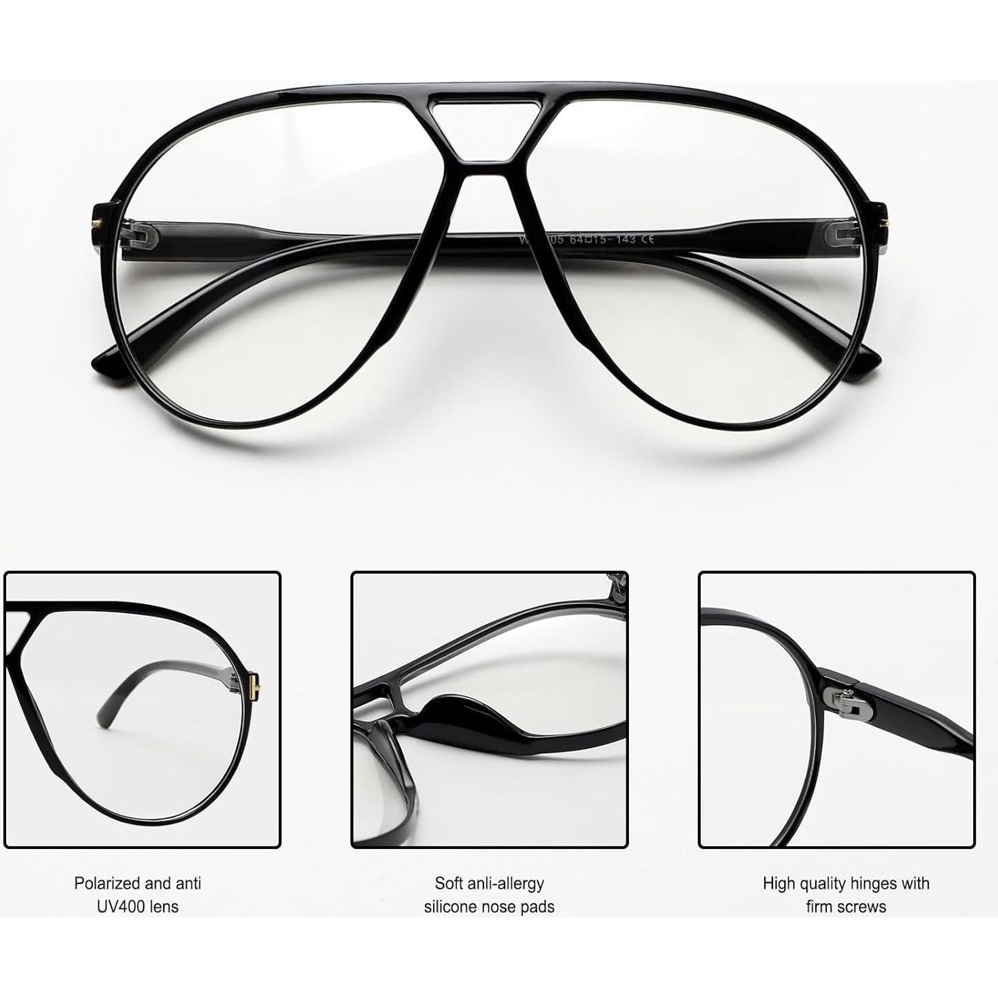 Gafas de sol aviador retro GUVIVI para hombres y mujeres 63mm