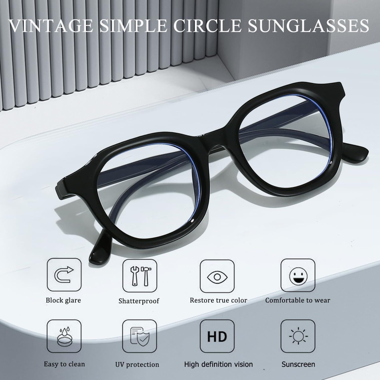 Gafas de sol redondas CUBWOSE UV protección unisex 46mm