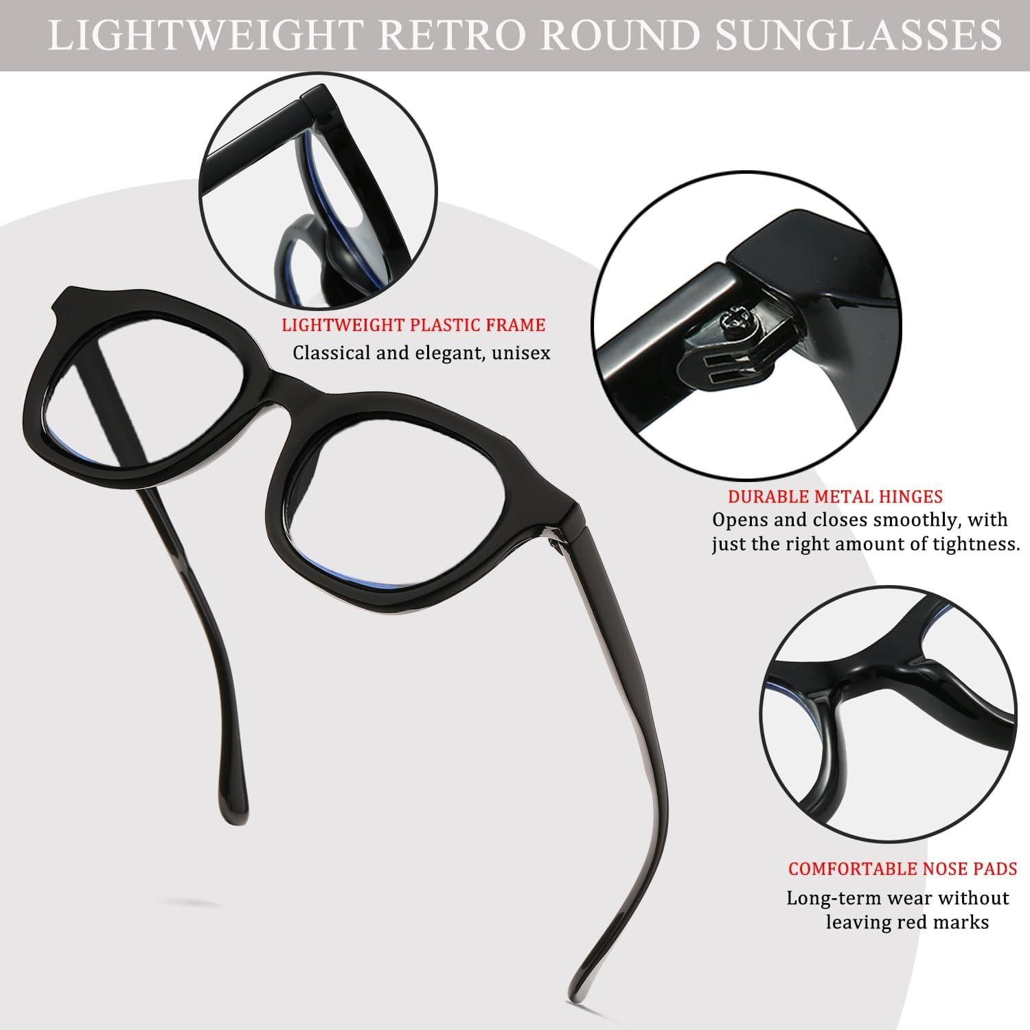 Gafas de sol redondas CUBWOSE UV protección unisex 46mm