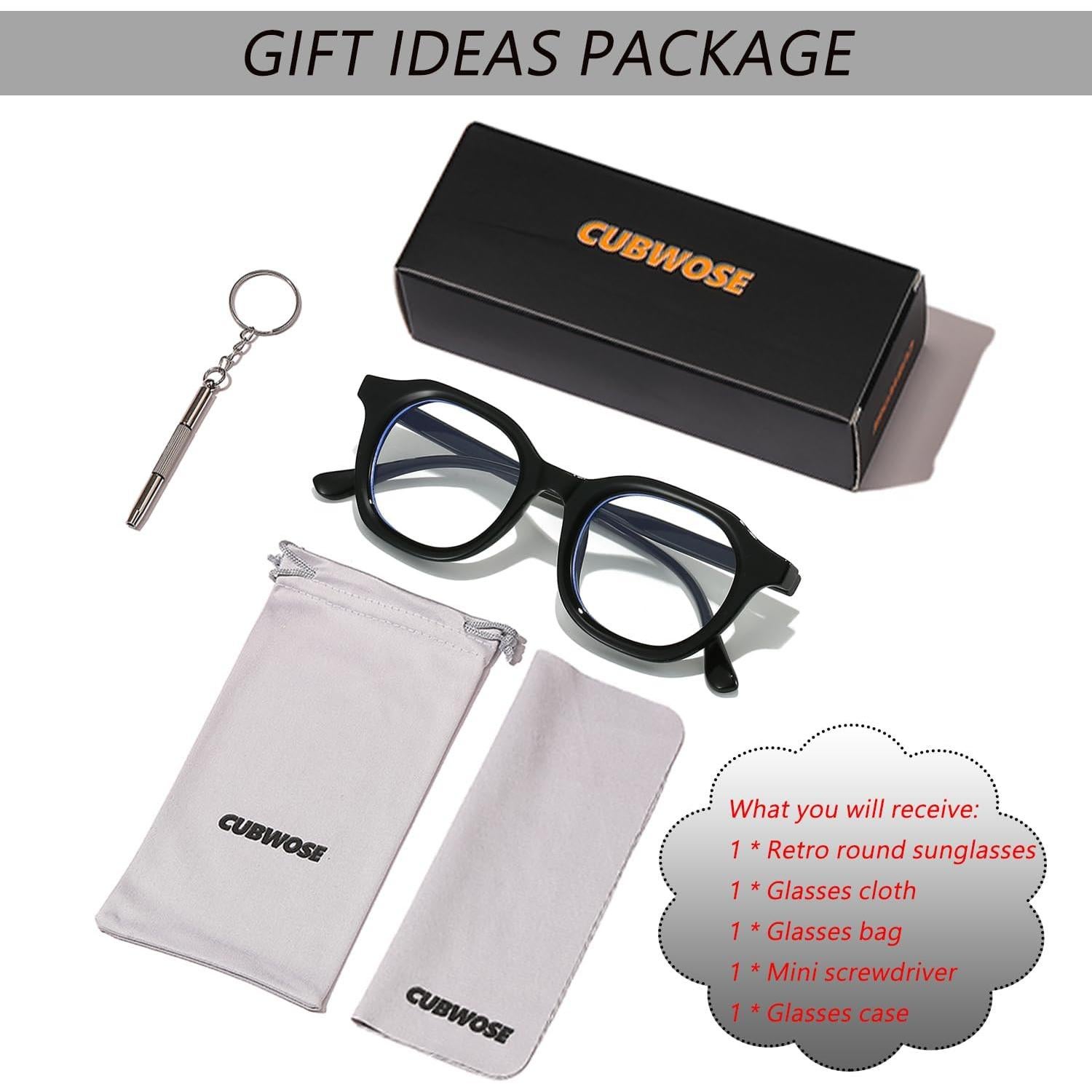 Gafas de sol redondas CUBWOSE UV protección unisex 46mm