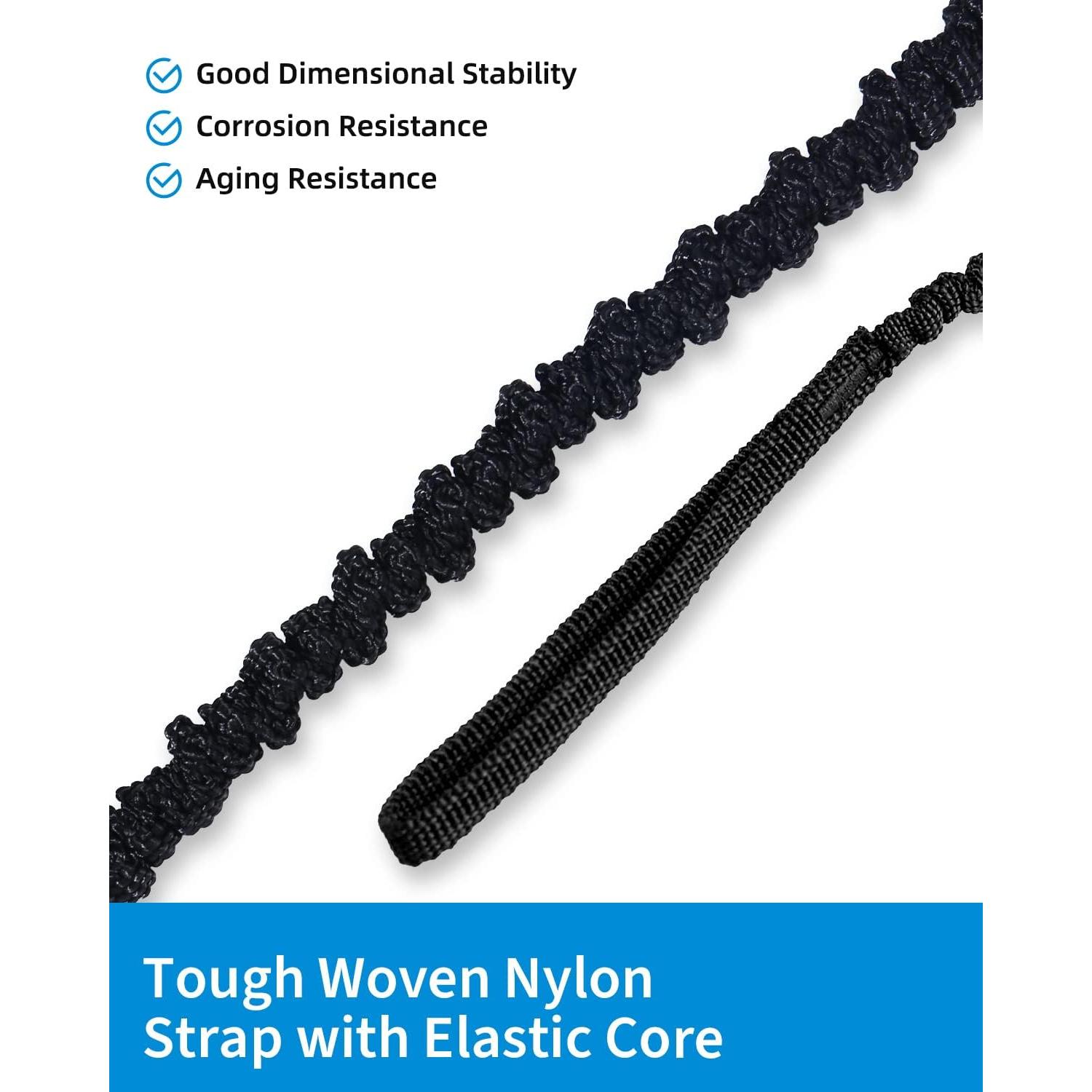 Correa de Remo Elástica OCEANBROAD 1,52-2,13 m Negro