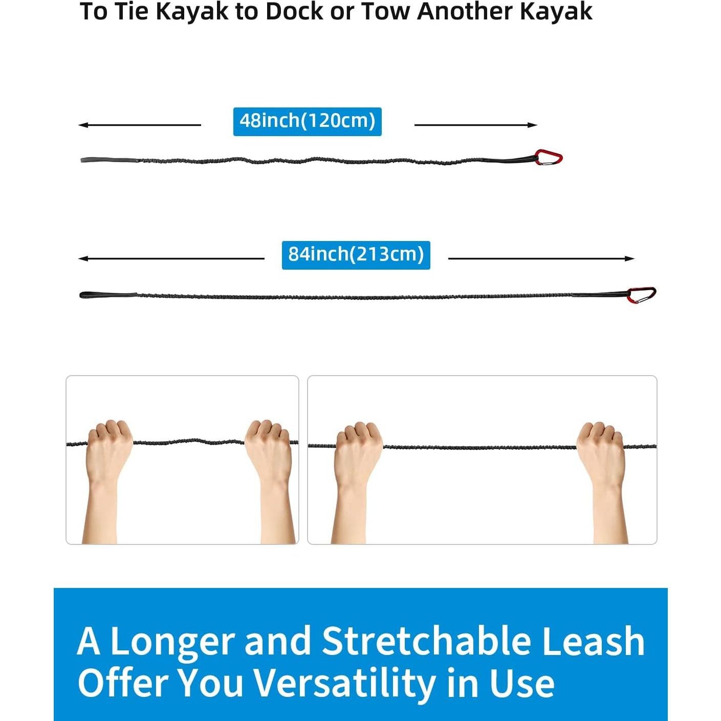 Correa de Remo Elástica OCEANBROAD 1,52-2,13 m Negro