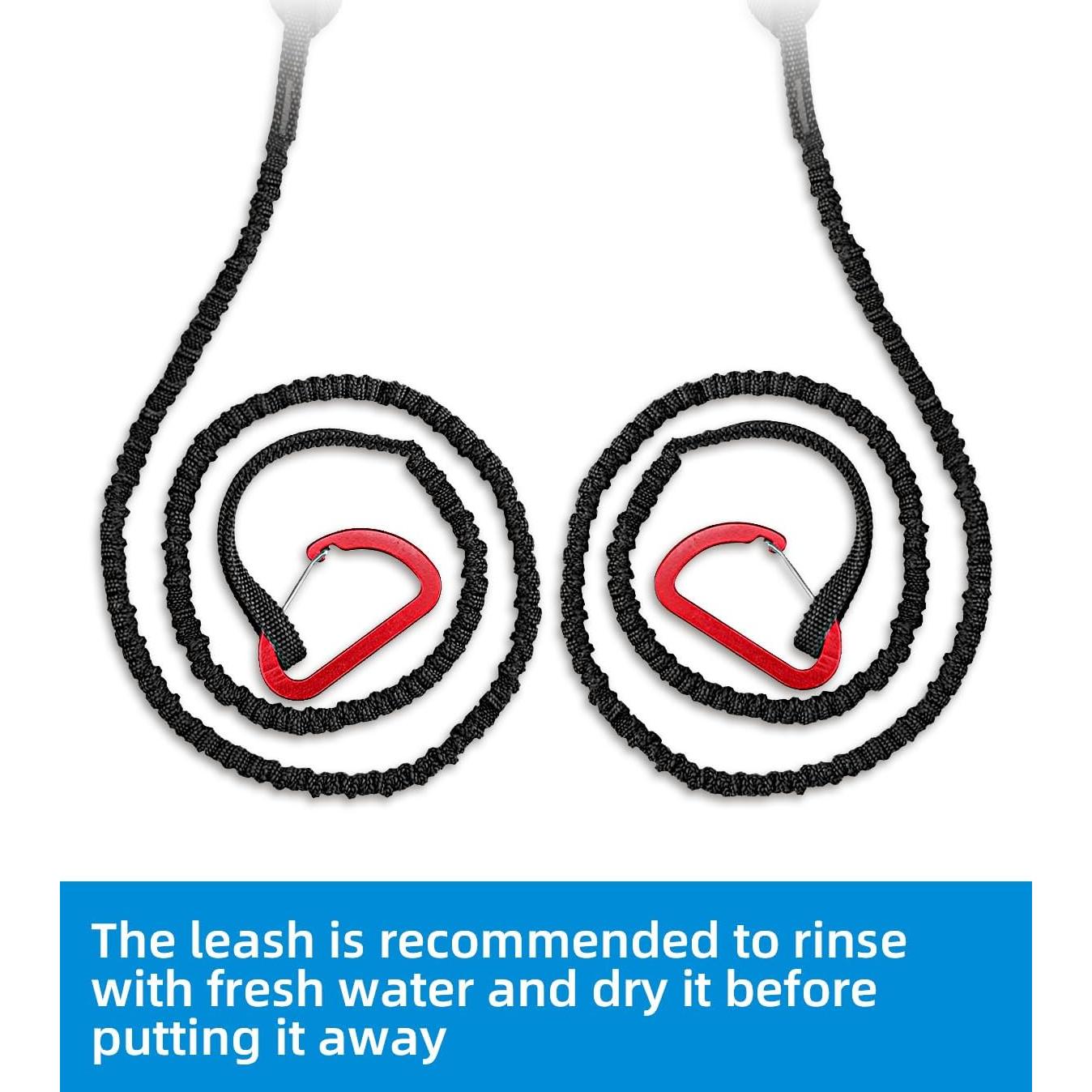 Correa de Remo Elástica OCEANBROAD 1,52-2,13 m Negro