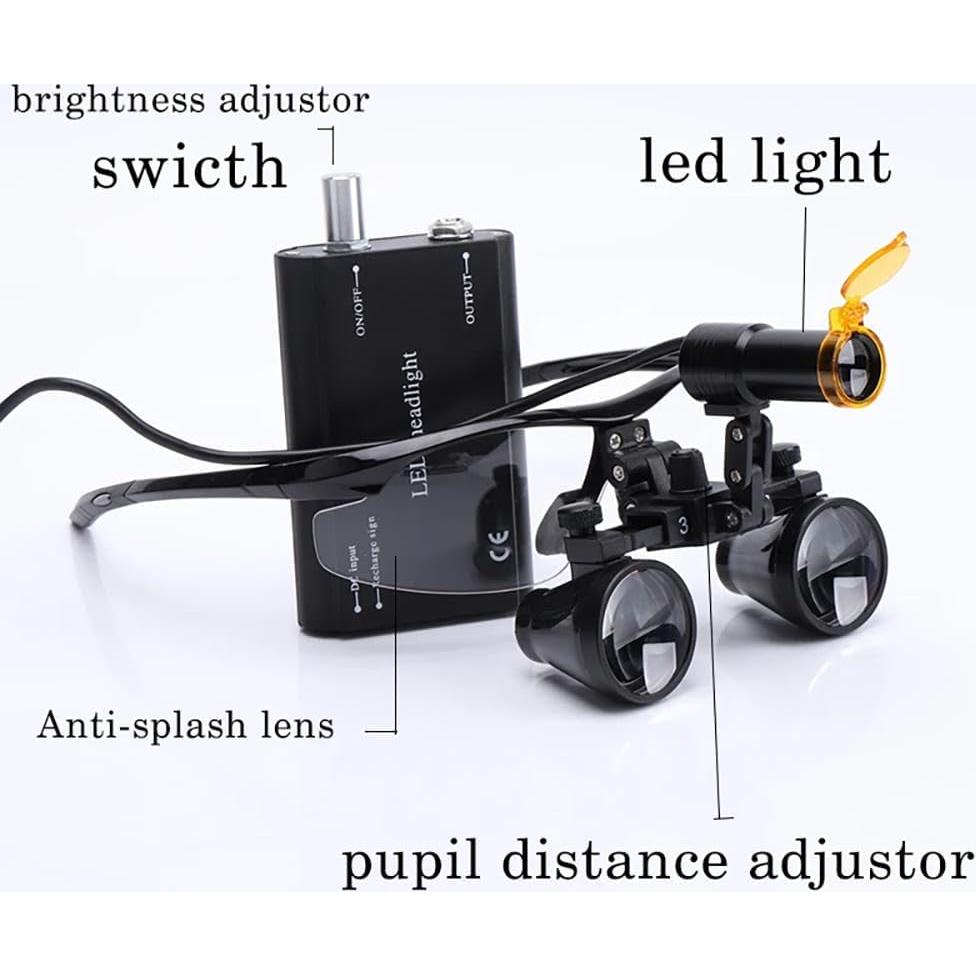 Lupa de laboratorio binocular 2.5X Genérico con LED 5W