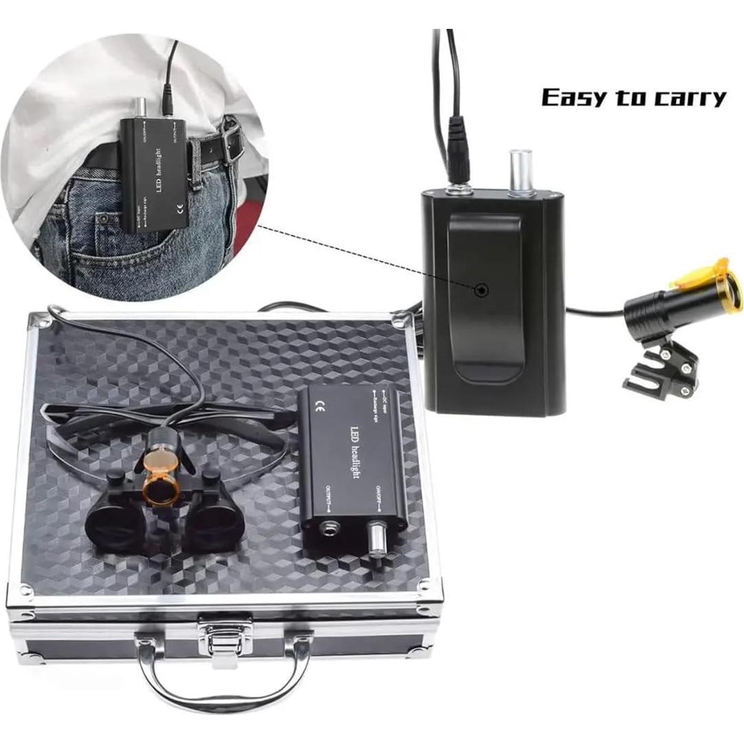 Lupa de laboratorio binocular 2.5X Genérico con LED 5W