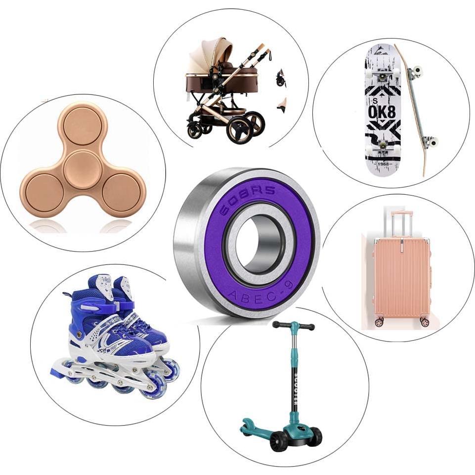 Rodamientos RENGYI ABEC 9 Acero Cromado 16 Piezas Morado