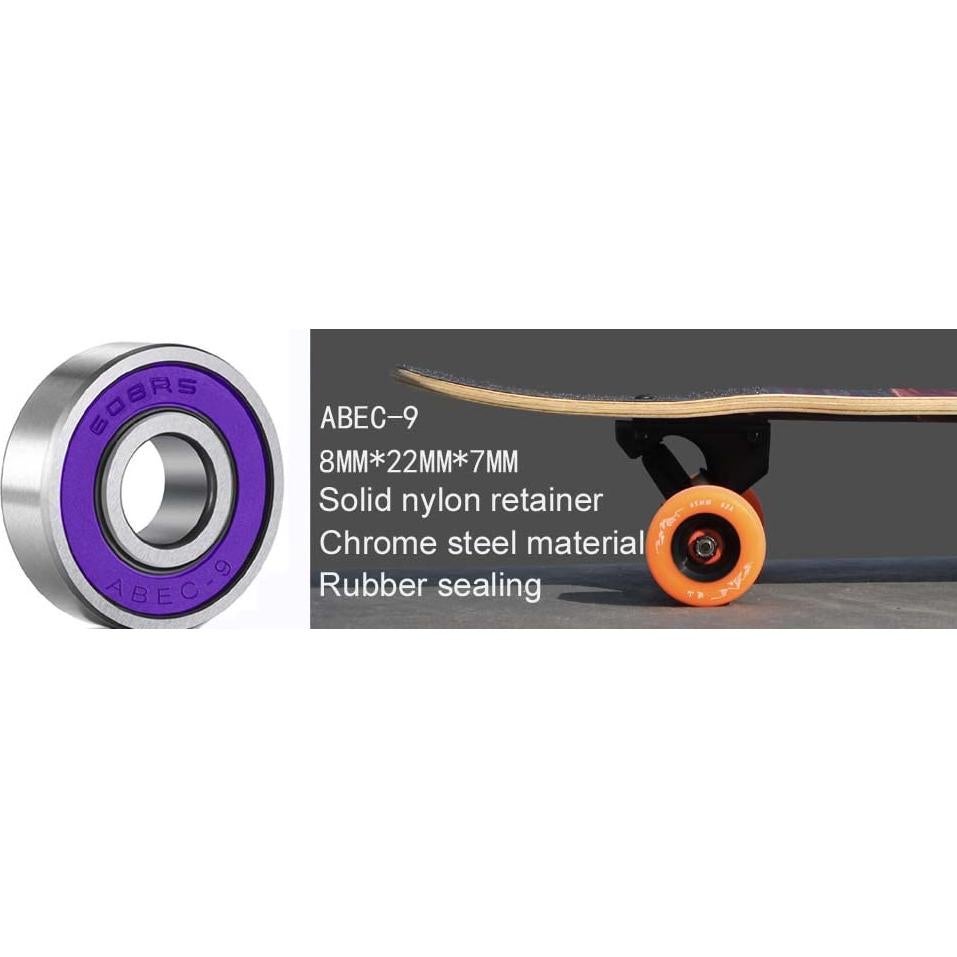 Rodamientos RENGYI ABEC 9 Acero Cromado 16 Piezas Morado