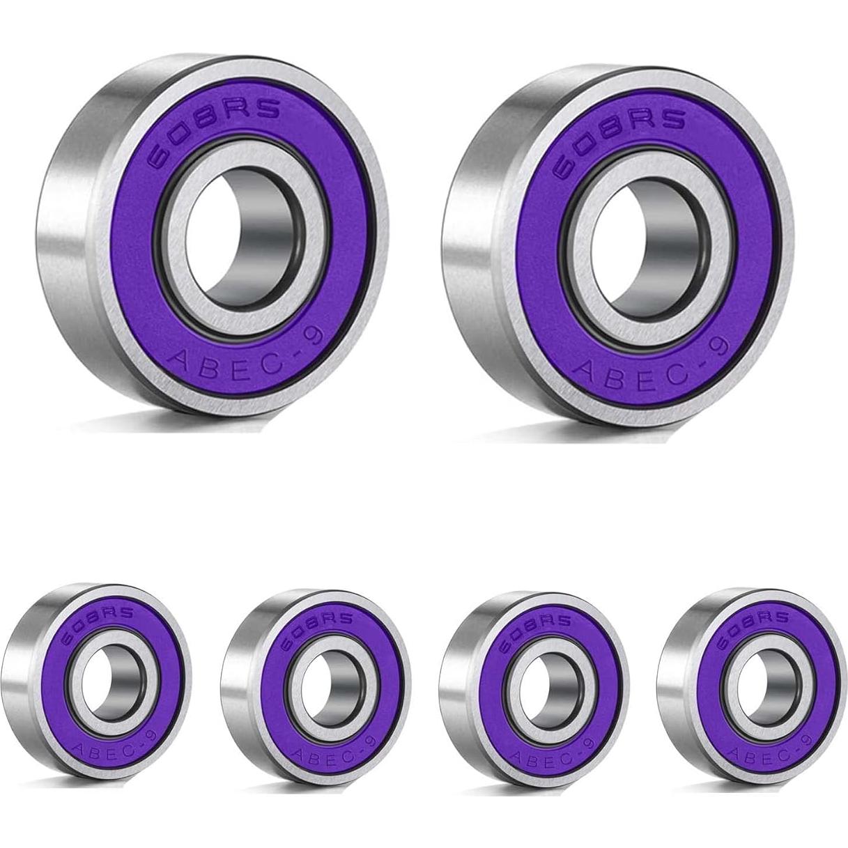 Rodamientos RENGYI ABEC 9 Acero Cromado 16 Piezas Morado