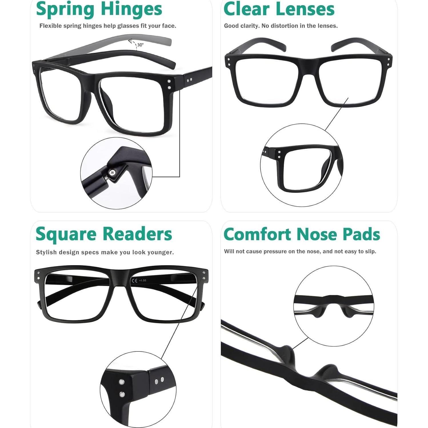 Gafas de Lectura Cuadradas Eyekepper para Adultos Unisex