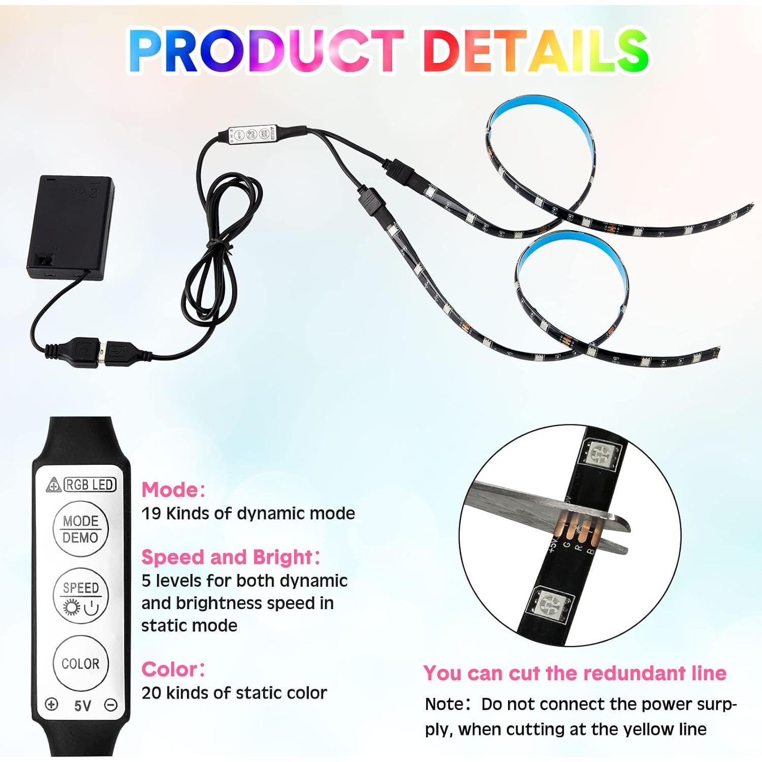 Set de 8 Luces LED para Scooter Reginary 50 cm RGB