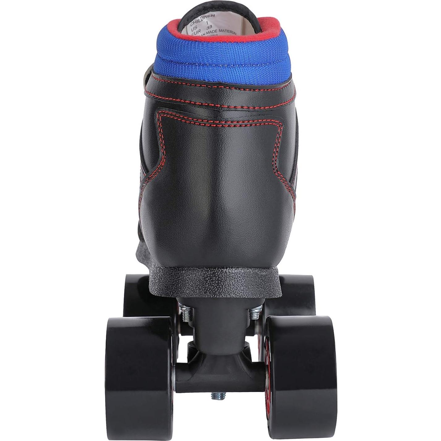 Patines Cuádruples CHICAGO para Jóvenes, Negro/Rojo, 60mm