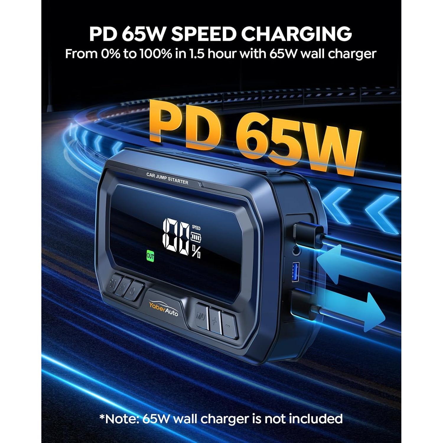 YaberAuto YA90 Arrancador de Batería 7000A con Compresor