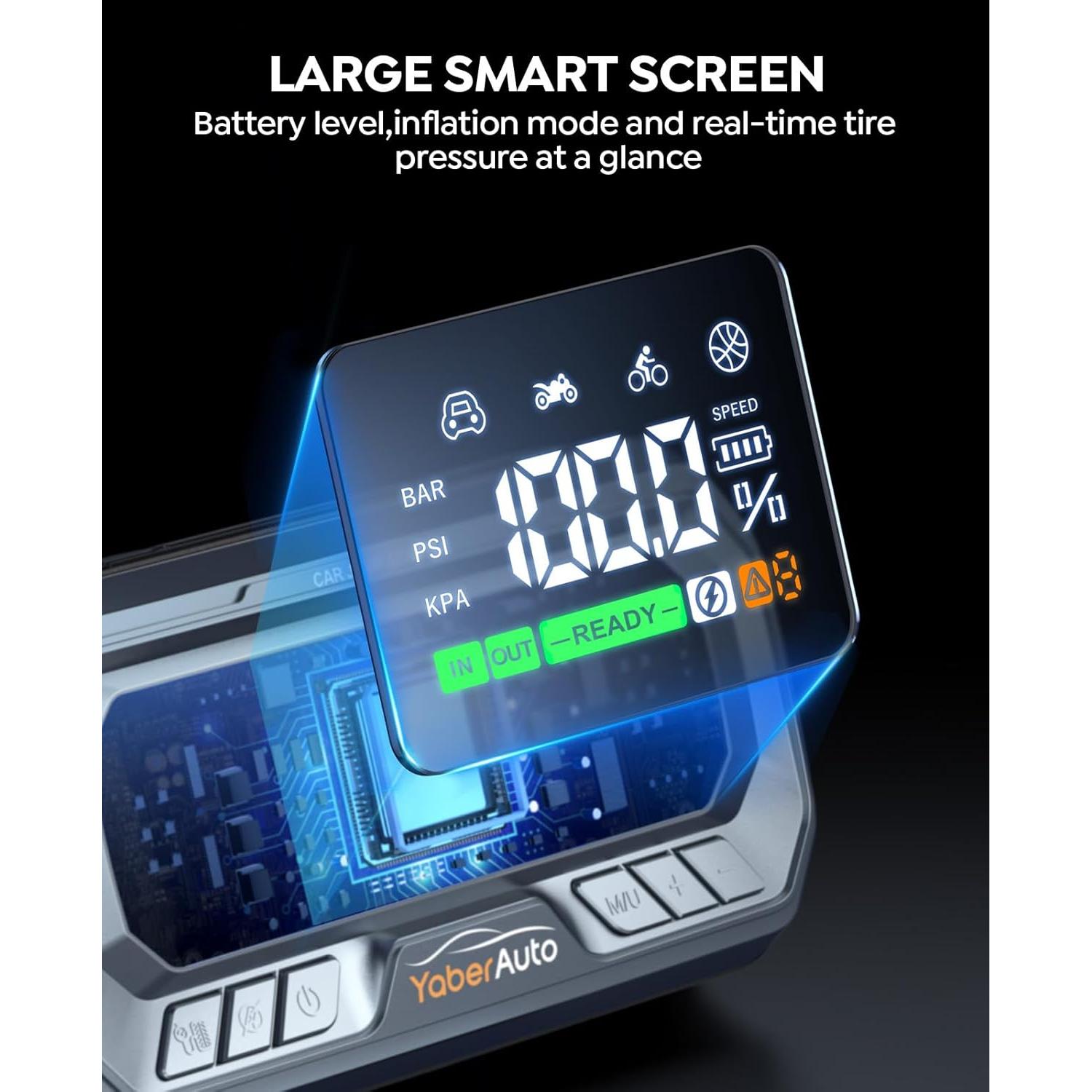 YaberAuto YA90 Arrancador de Batería 7000A con Compresor