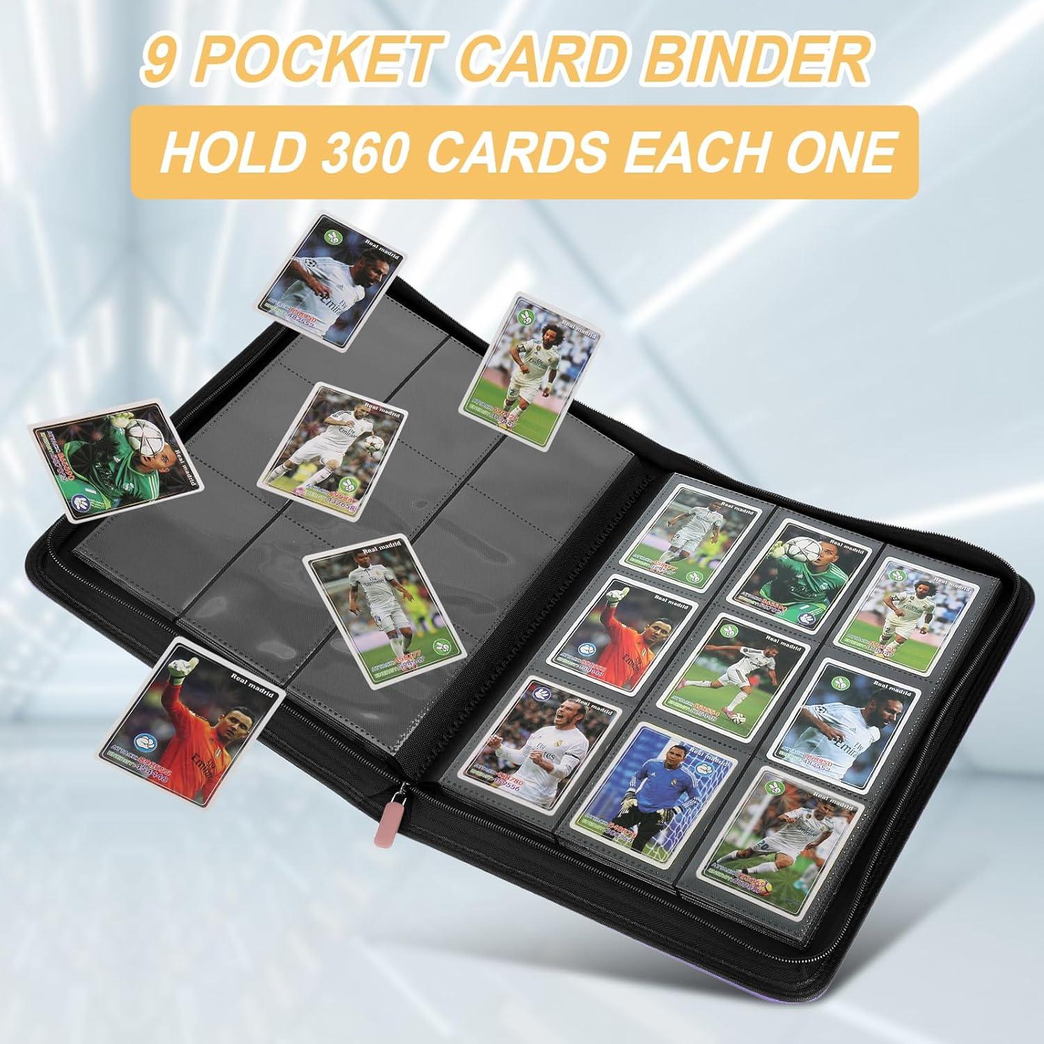 Carpeta de Tarjetas GERMUN 9 Bolsillos Rosa para 360 Tarjetas