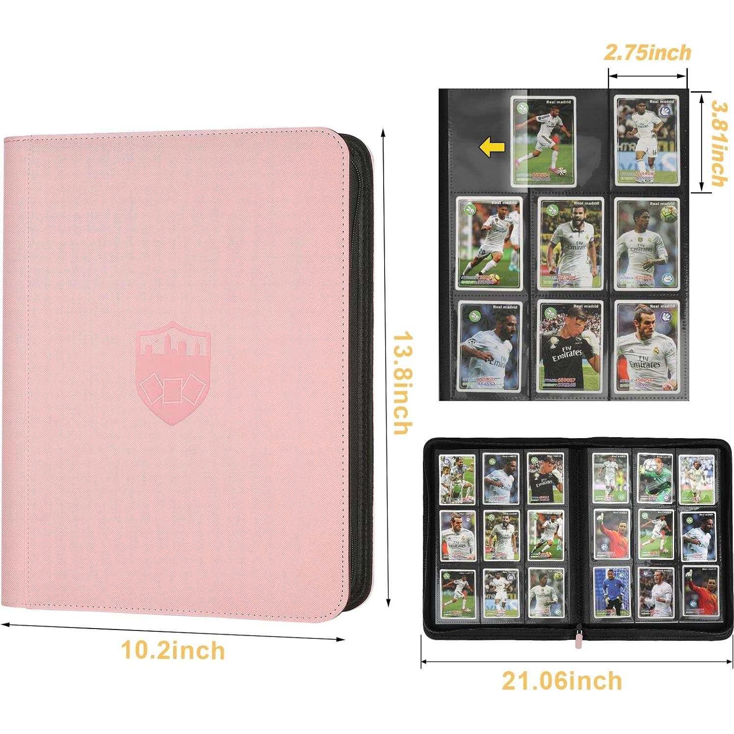 Carpeta de Tarjetas GERMUN 9 Bolsillos Rosa para 360 Tarjetas