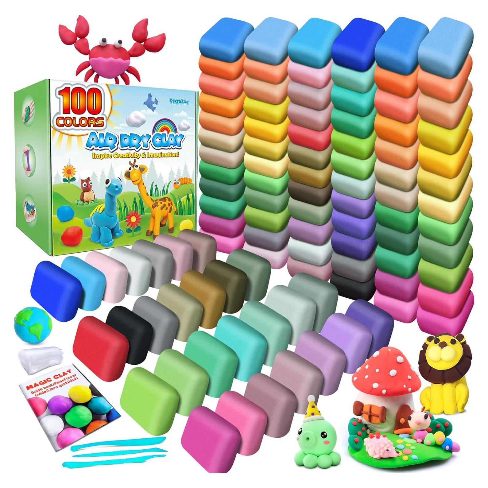 Arcilla Air Dry Essenson 100 Colores para Niños DIY