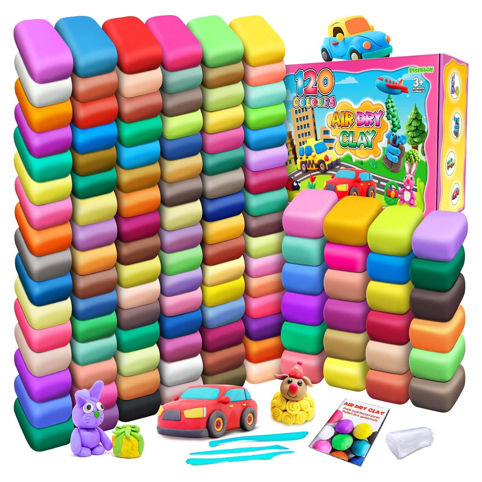 Arcilla Secada al Aire ESSENSON 120 Colores para Niños