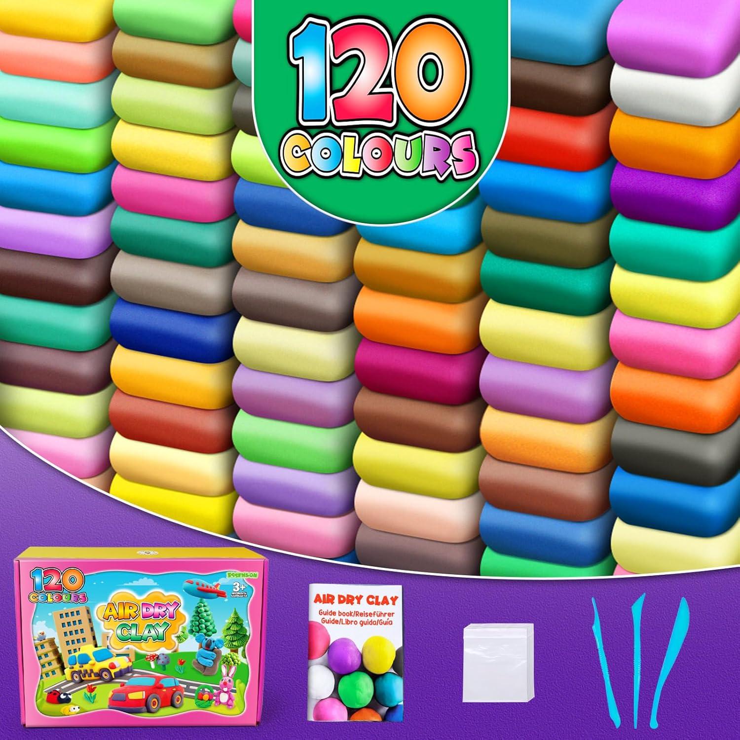 Arcilla Secada al Aire ESSENSON 120 Colores para Niños