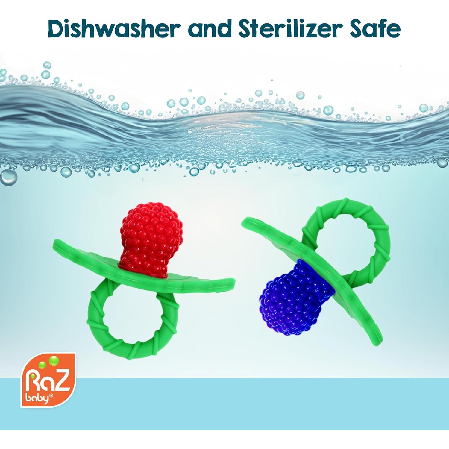 Chupete RaZbaby RaZberry de Silicona - Alivio Dentición 2 Pzas