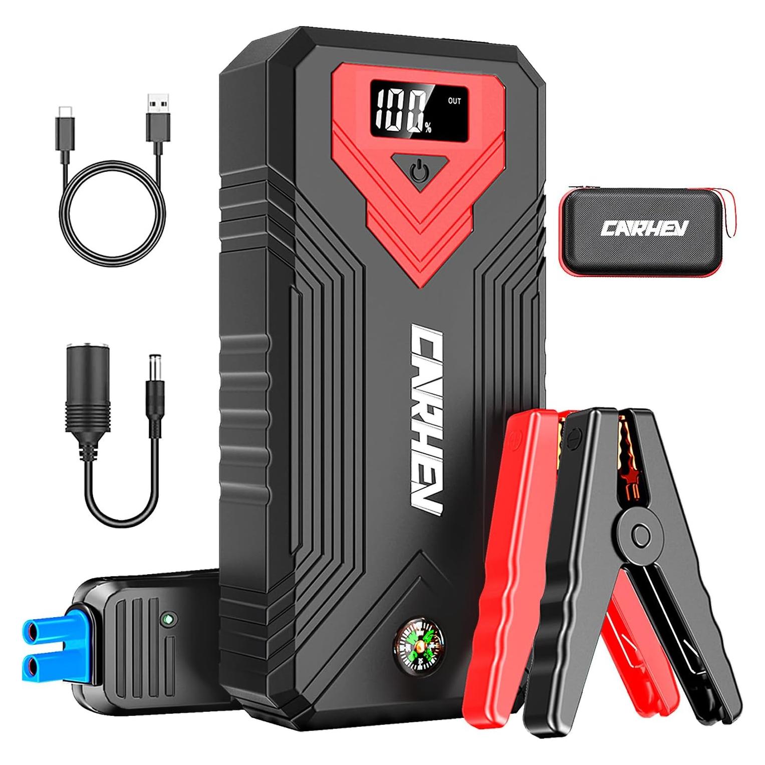 Arrancador de Batería CARHEV JS-01 3000A 24000mAh LED USB