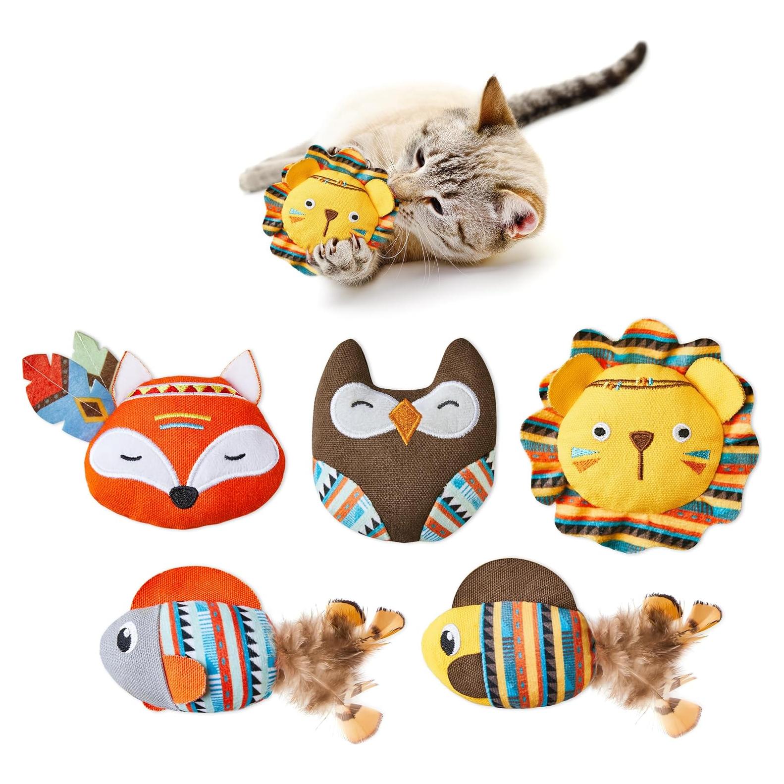 Juguetes para Gatos Potaroma - Paquete de 5 Animales de la Selva