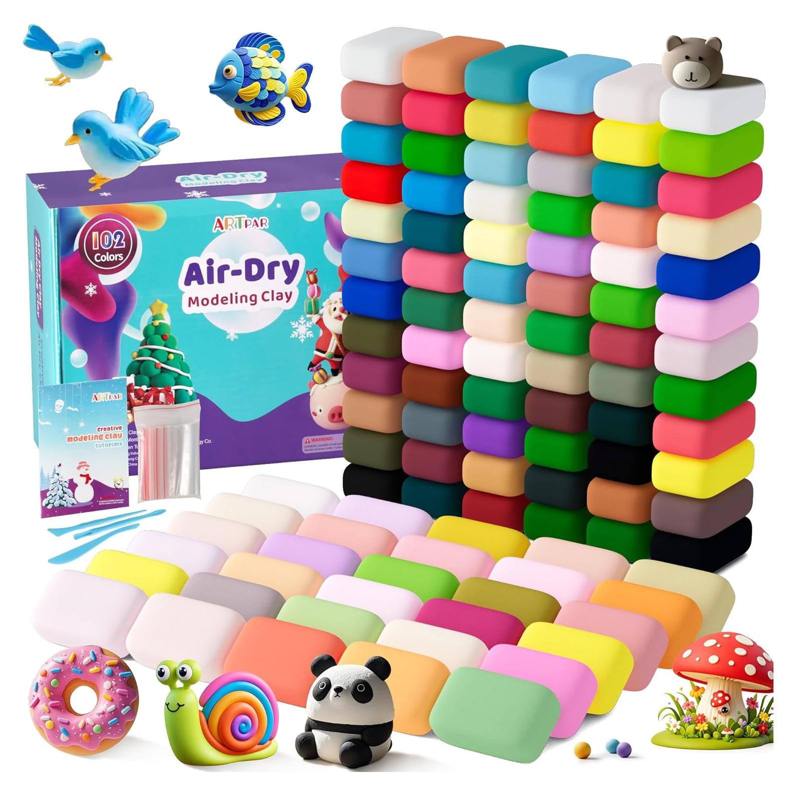 Kit de Arcilla Secado al Aire ARTPAR 102 Colores No Tóxica